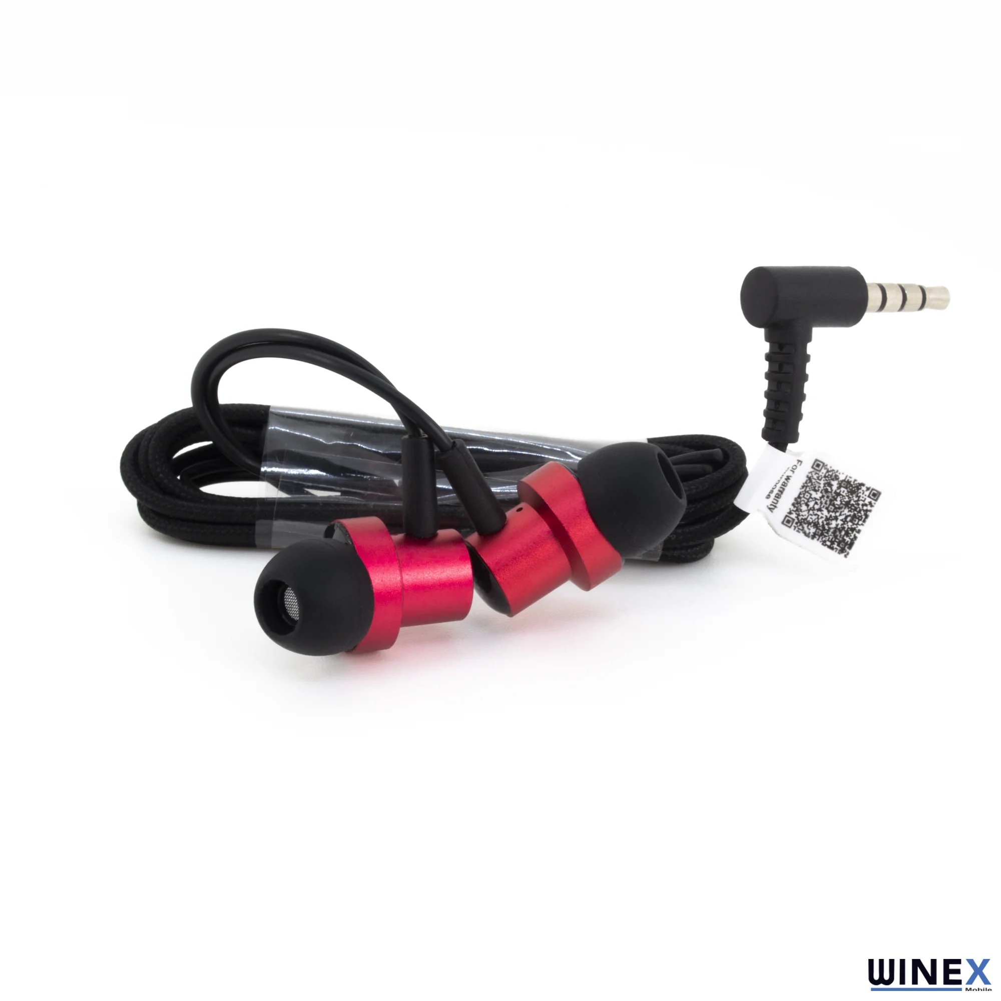 Winex 3.5mm Jack Girişli Mıknatıslı Metal Mikrofonlu Kablolu Kulakiçi Kulaklık Kırmızı