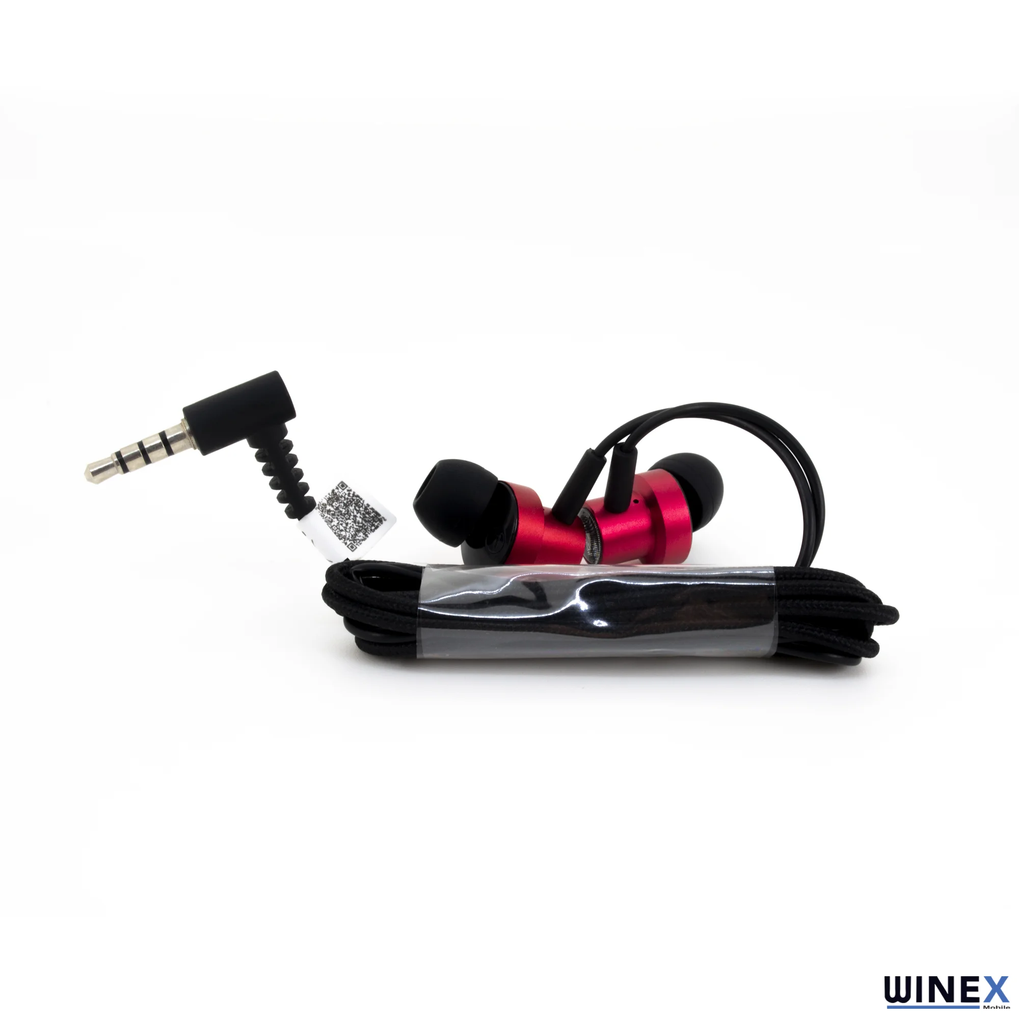 Winex 3.5mm Jack Girişli Mıknatıslı Metal Mikrofonlu Kablolu Kulakiçi Kulaklık Kırmızı