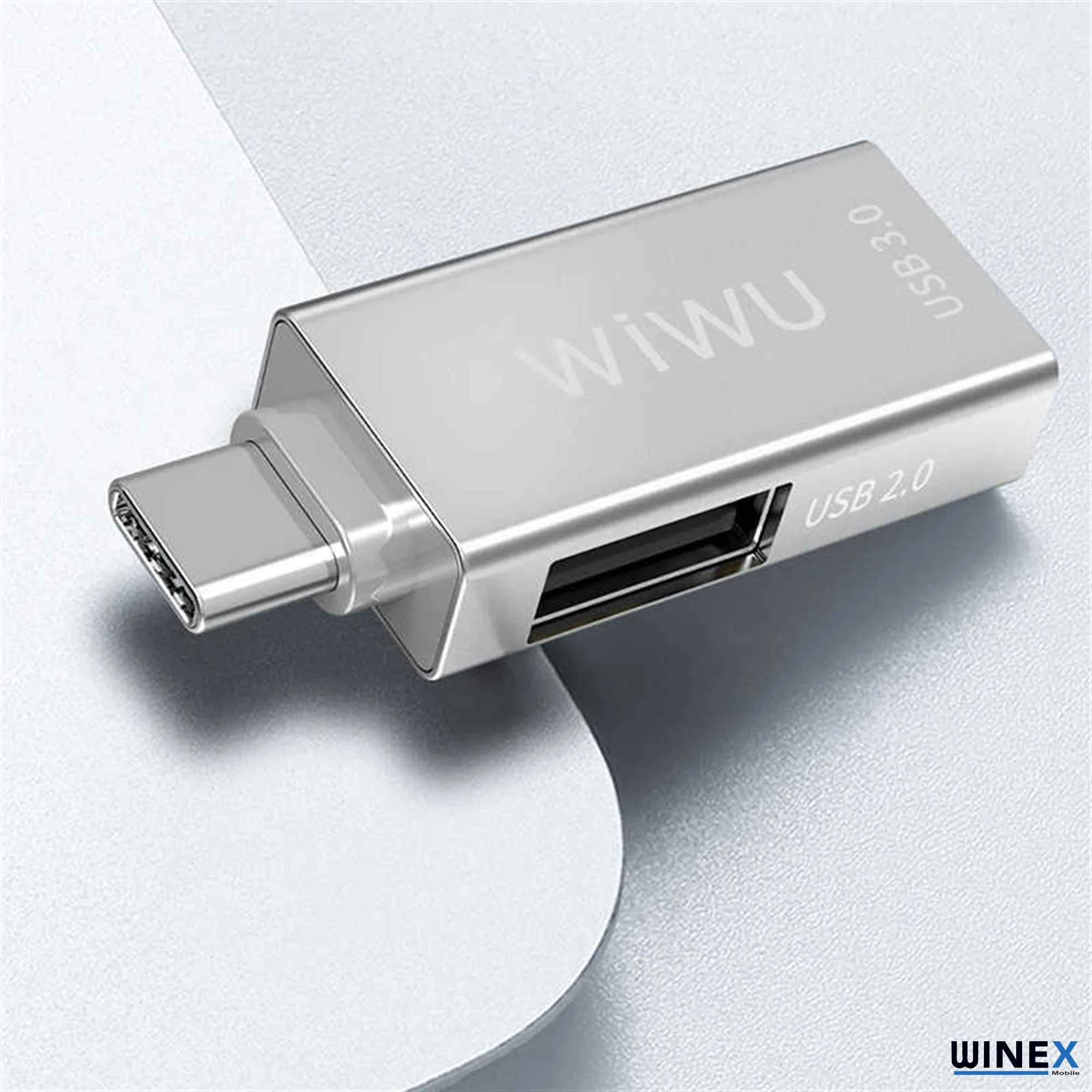 Winex Wiwu T02 Type-C to UsbA 3.0 Hub Çevirici ve Çoklayıcı Hub Gri