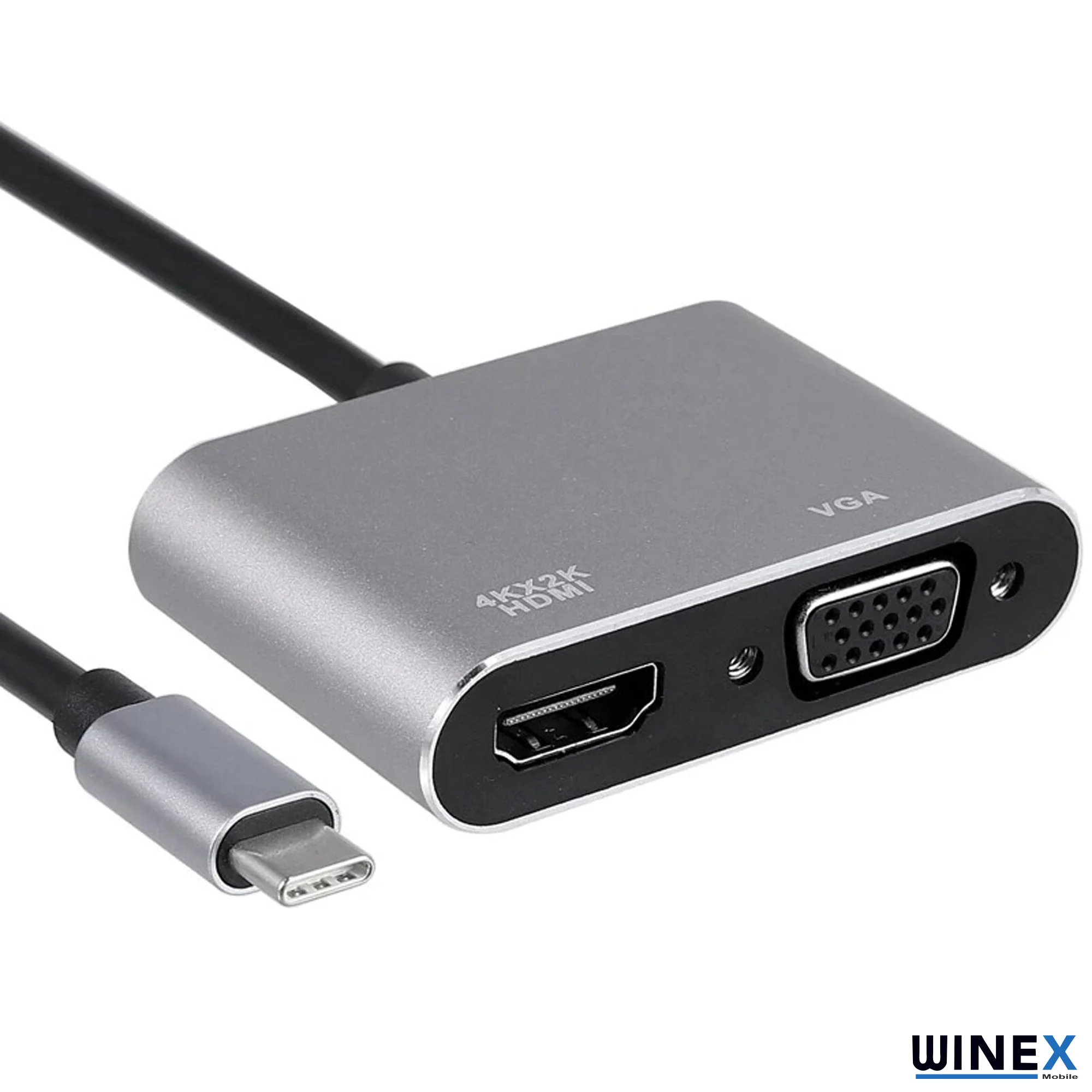 Winex 2in1 Type-C to 4K HDMI + VGA Çevirici ve Dönüştürücü Adaptör HC10