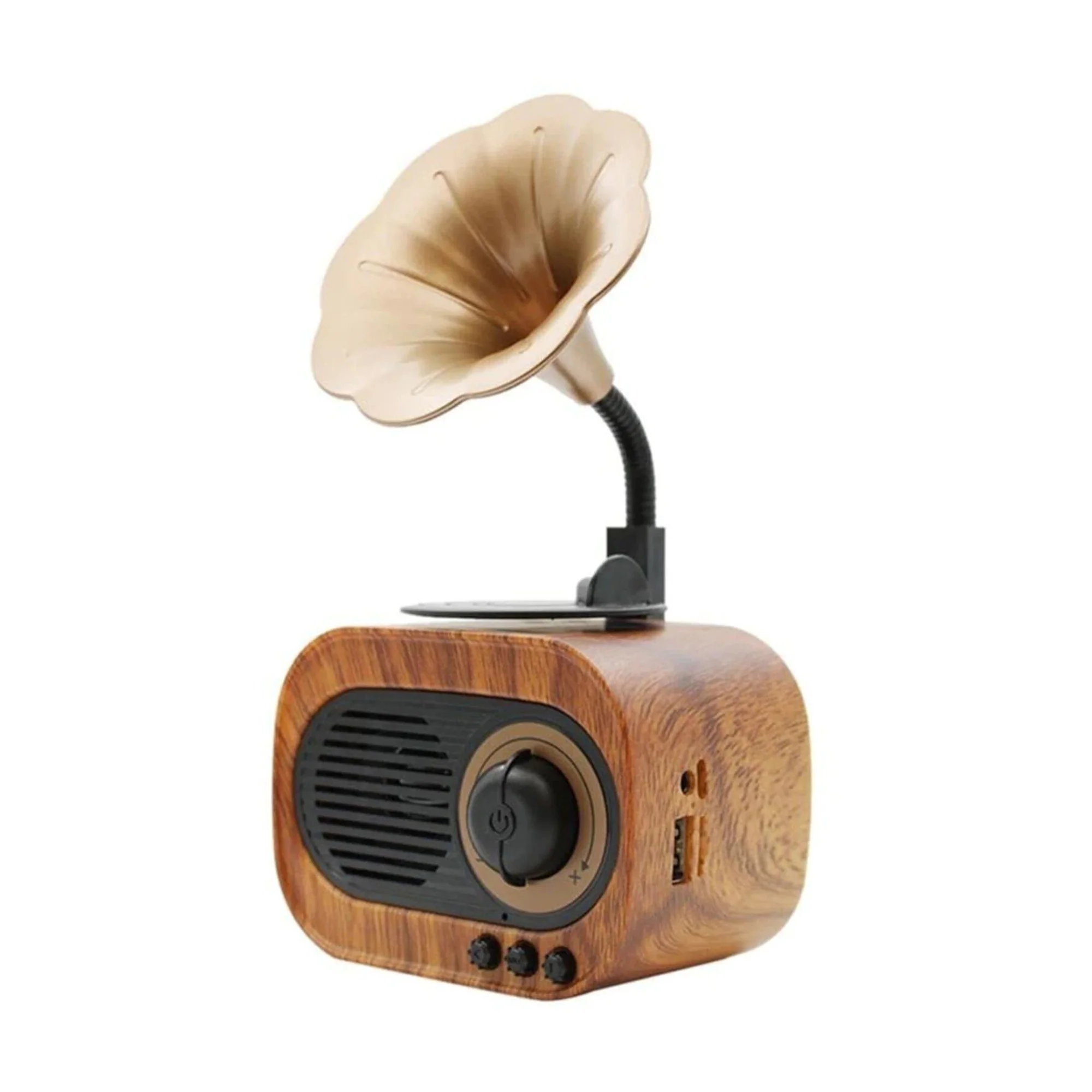 Winex Wireless Nostalji Gramafon Speaker Fm Radyo+Sd Kart+UsbA+3.5mm Aux Girişli B5