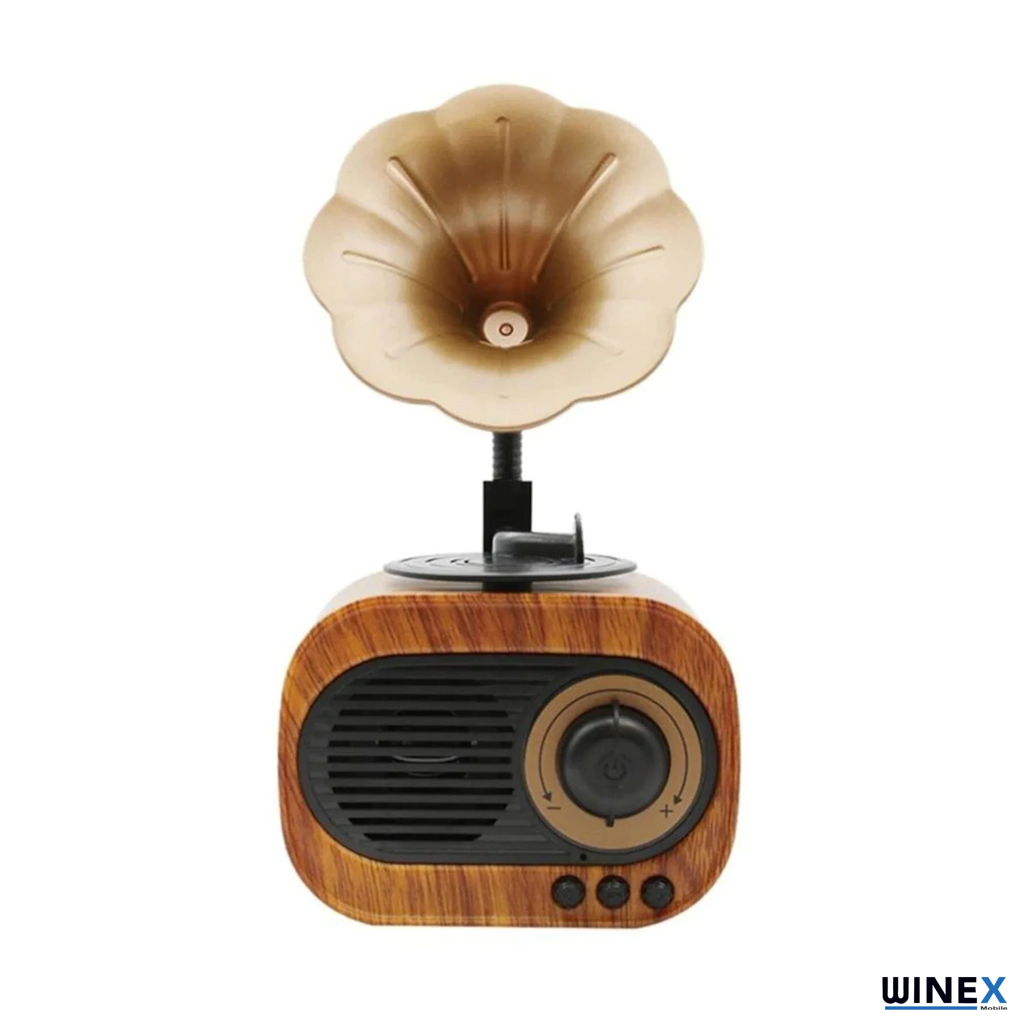 Winex Wireless Nostalji Gramafon Speaker Fm Radyo+Sd Kart+UsbA+3.5mm Aux Girişli B5