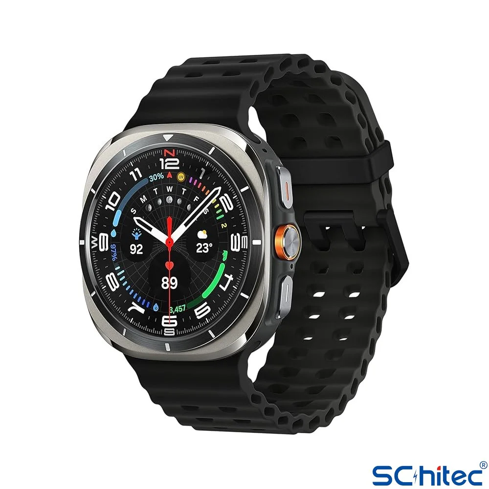 ScHitec Watch Ultra Amoled Ekran WaterProof Akıllı Saat 3 Kordonlu Titanyum Gümüş 47mm Teko1