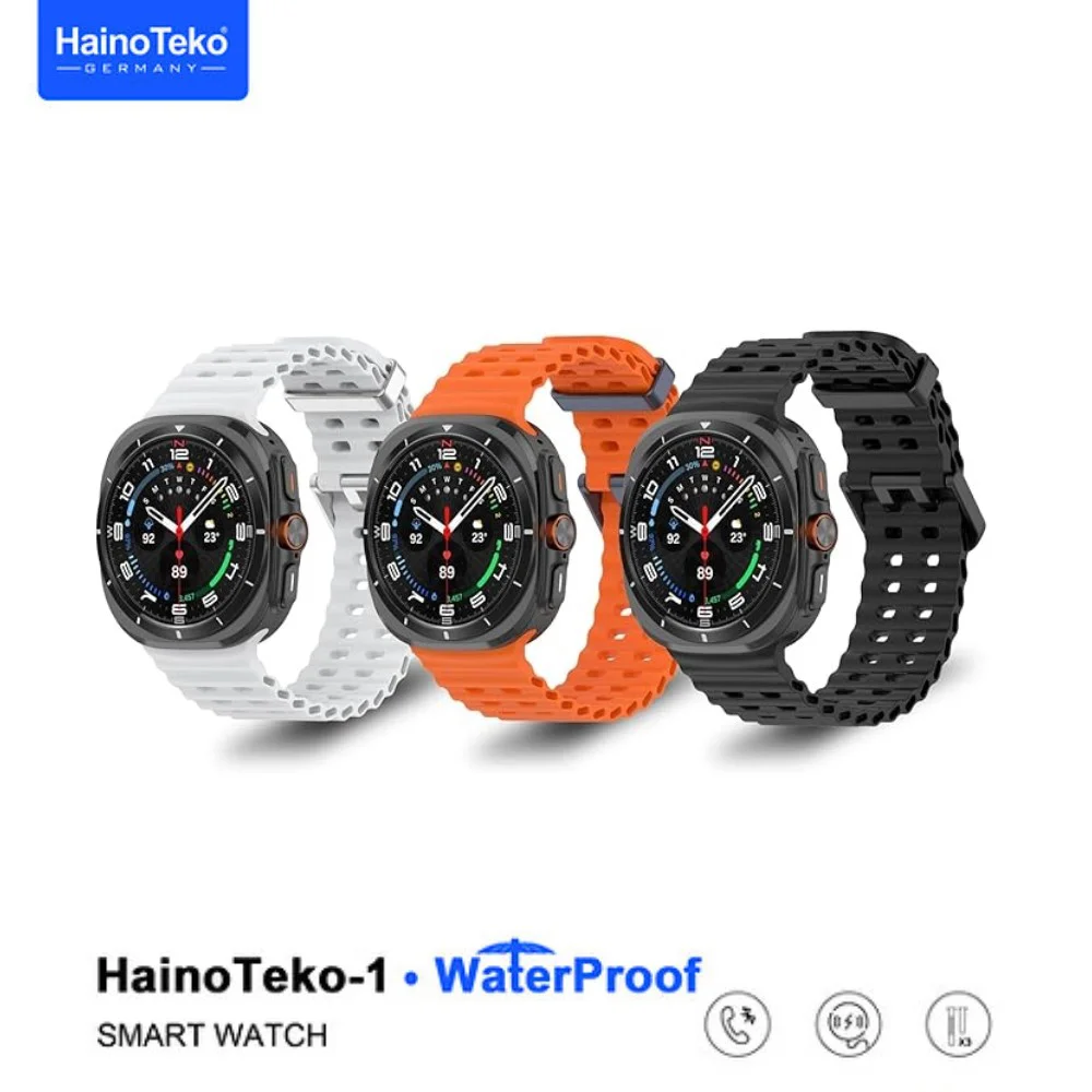 Haino Teko Ultra Amoled Ekran WaterProof Akıllı Saat 3 Kordonlu Titanyum Grey 47mm Teko1