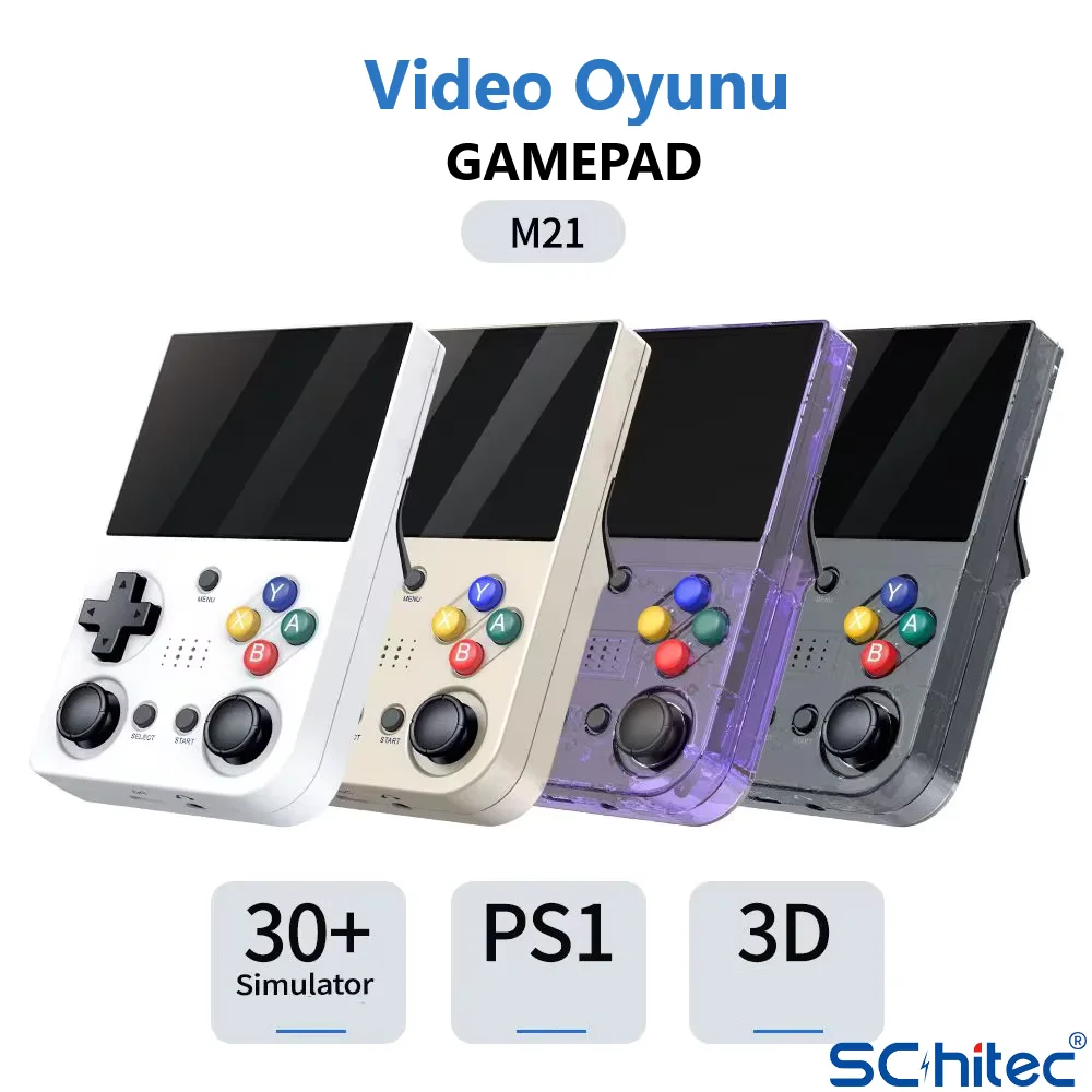 ScHitec 3.5 Inç Mini HDMI Çıkışlı Taşınabilir Retro Oyun Konsolu 20000+ Oyunlu El Atari 64Gb Siyah