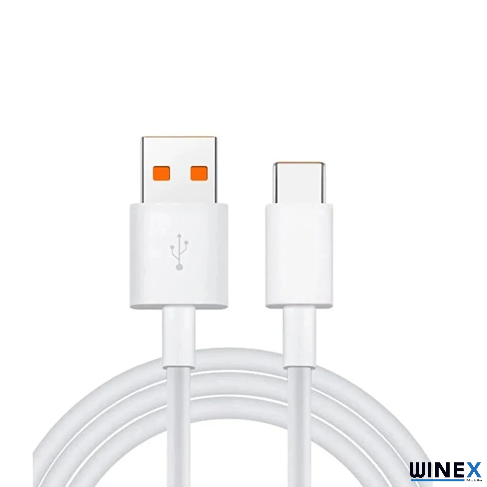 Winex 6A 120W UsbA to Type-C Hızlı Data ve Şarj Kablosu Beyaz