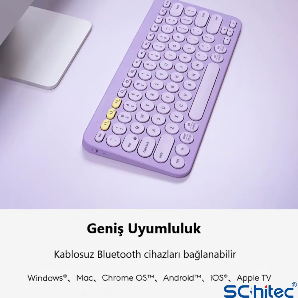 ScHitec Çift Cihaz Bağlantı Özellikli Klavye ve Mouse Set 2.4G+BT Siyah KM902