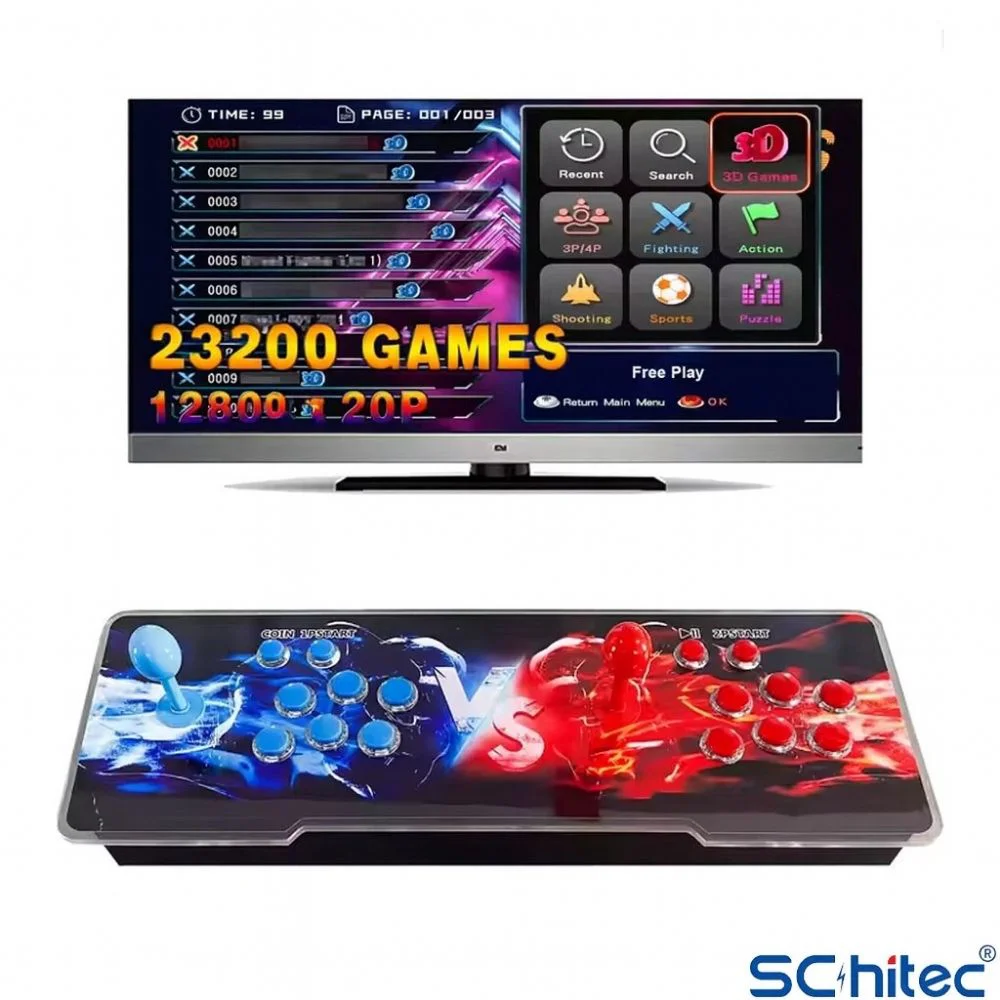 ScHitec 4K Fashion Arcade Station 3D 23200 Oyunlu TV Baglanan Pandora Atari Makinası