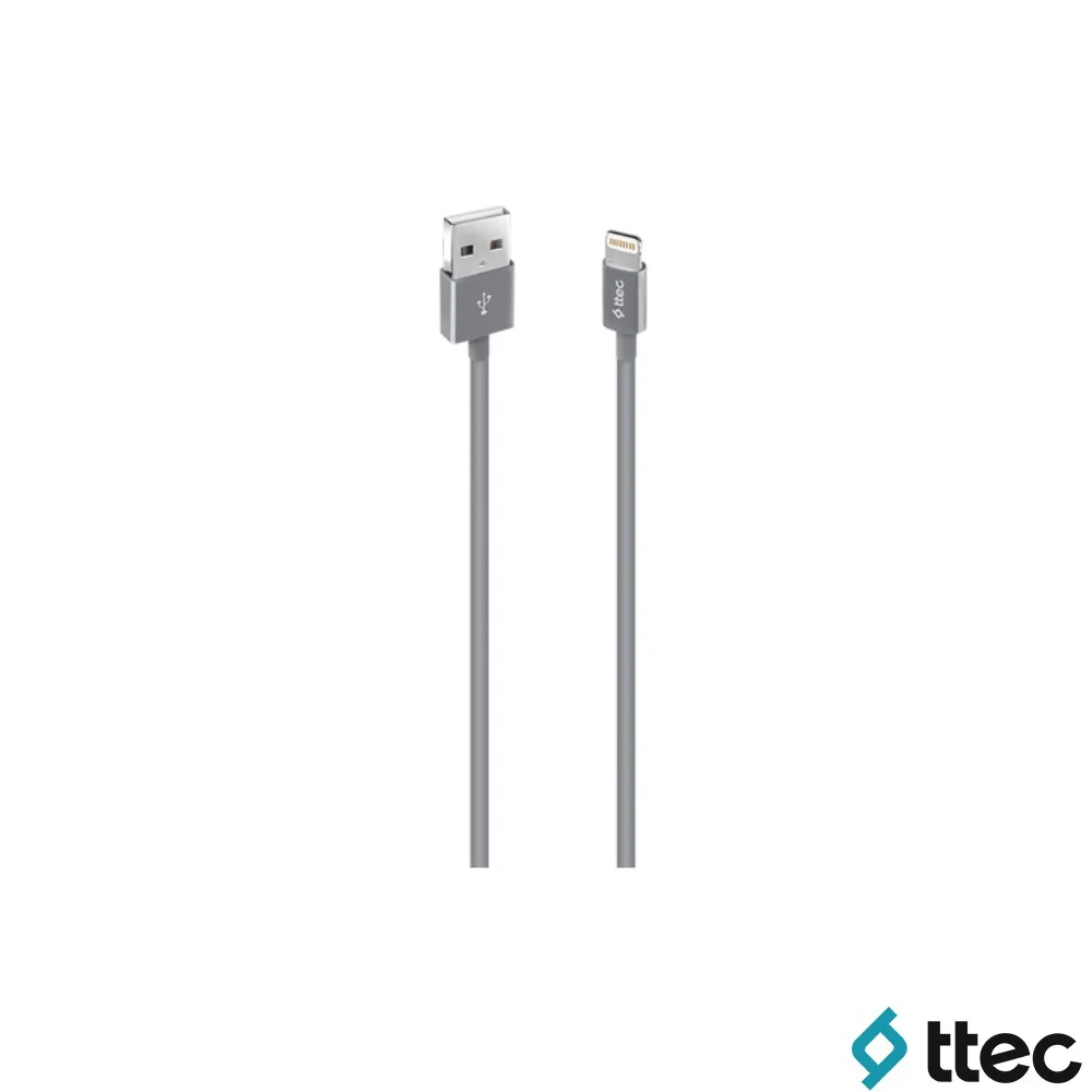 Ttec UsbA to Lightning Hızlı Data ve Fast Şarj Kablosu 100cm Gri 2DK7508GR