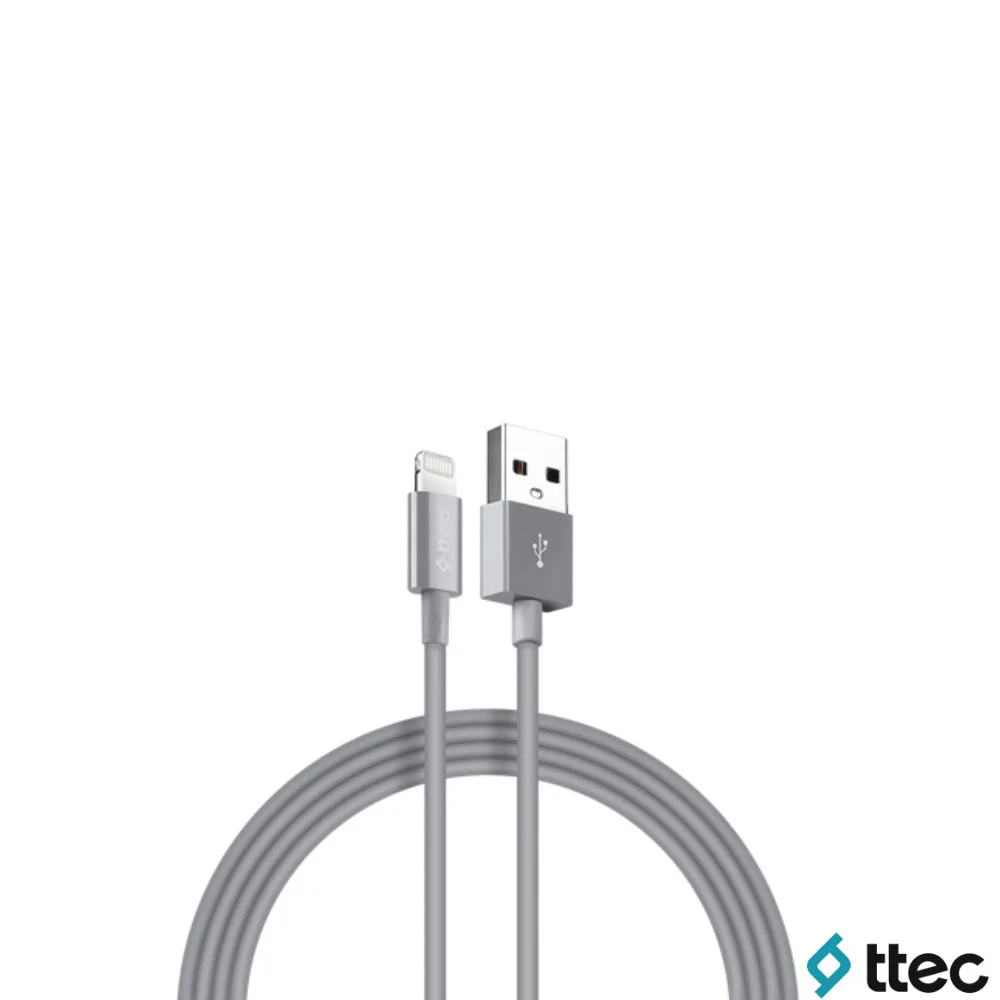 Ttec UsbA to Lightning Hızlı Data ve Fast Şarj Kablosu 100cm Gri 2DK7508GR