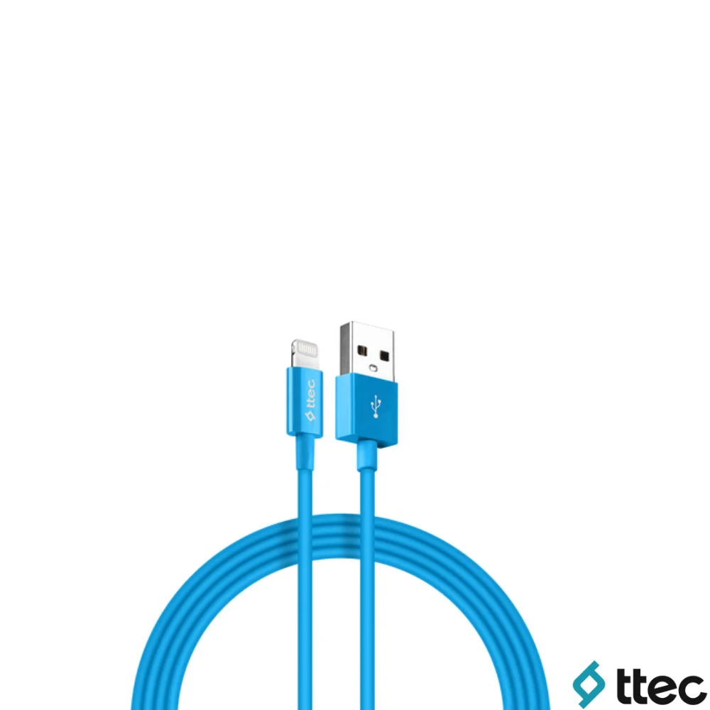 Ttec UsbA to Lightning Hızlı Data ve Fast Şarj Kablosu 100cm Mavi 2DK7508M