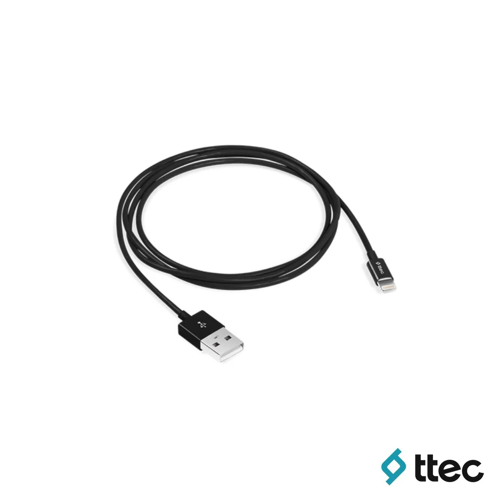 Ttec UsbA to Lightning Hızlı Data ve Fast Şarj Kablosu 100cm Siyah 2DK7508S