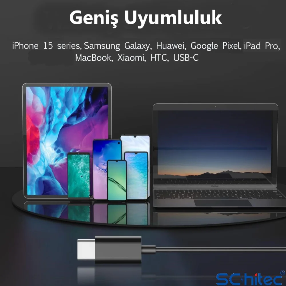 ScHitec E30 High Sound Type-C girişli Kulak İçi Mikrofonlu Kablolu Kulaklık Beyaz