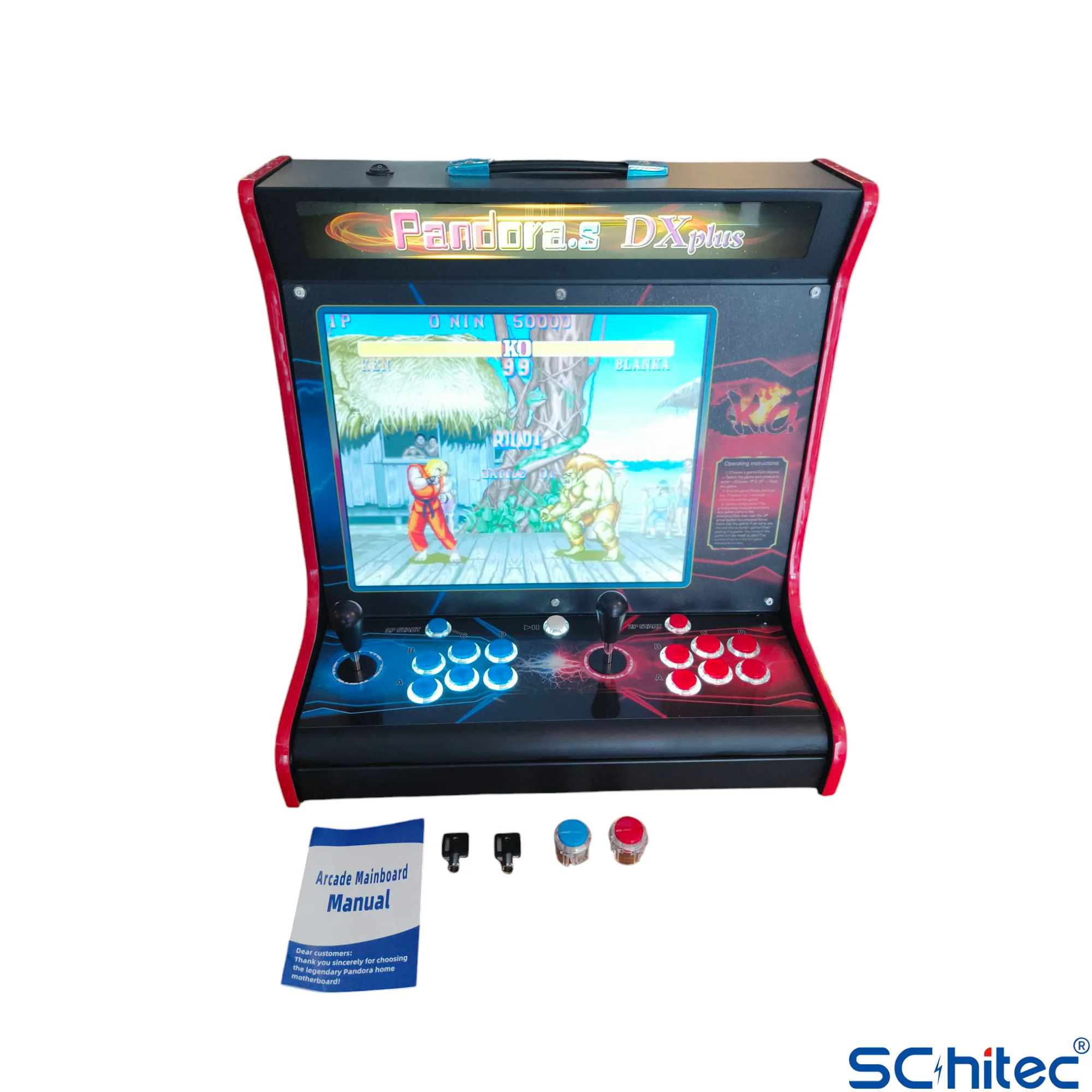 ScHitec 4KHD 3D Pandora 9800 Arcade Oyunlu Taşınabilir Pandora Masaüstü Kabinli 17inç Atari Makinası