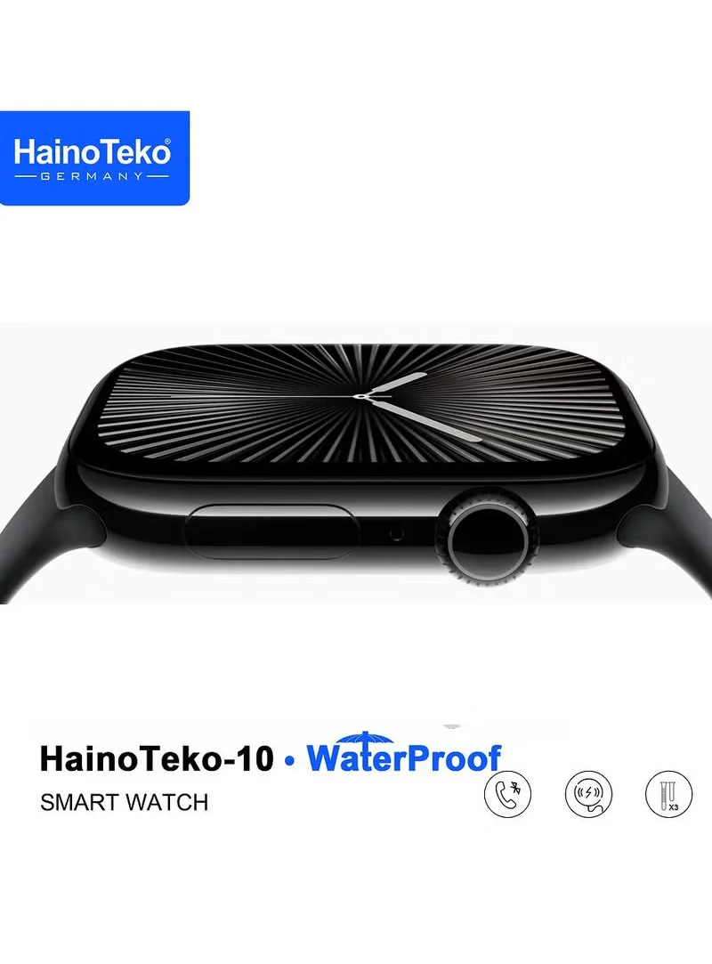 Haino Teko Watch Ultra 10 Amoled Ekran WaterProof 3 Kordonlu Akıllı Saat Siyah Teko10