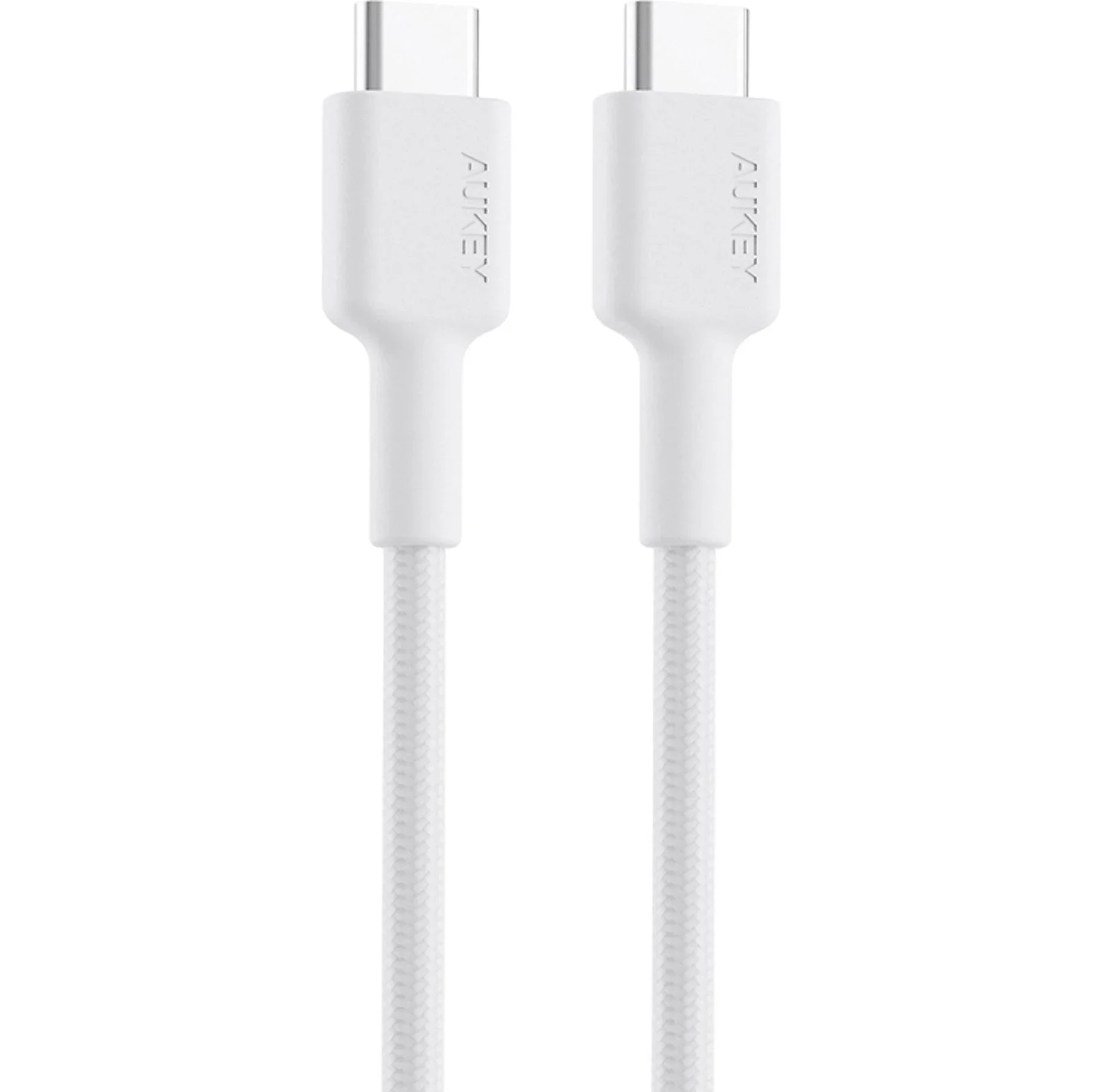 AUKEY CB-CD45-BK PD Naylon Örgülü Type-C Type-C Şarj Kablosu 0.9M Beyaz