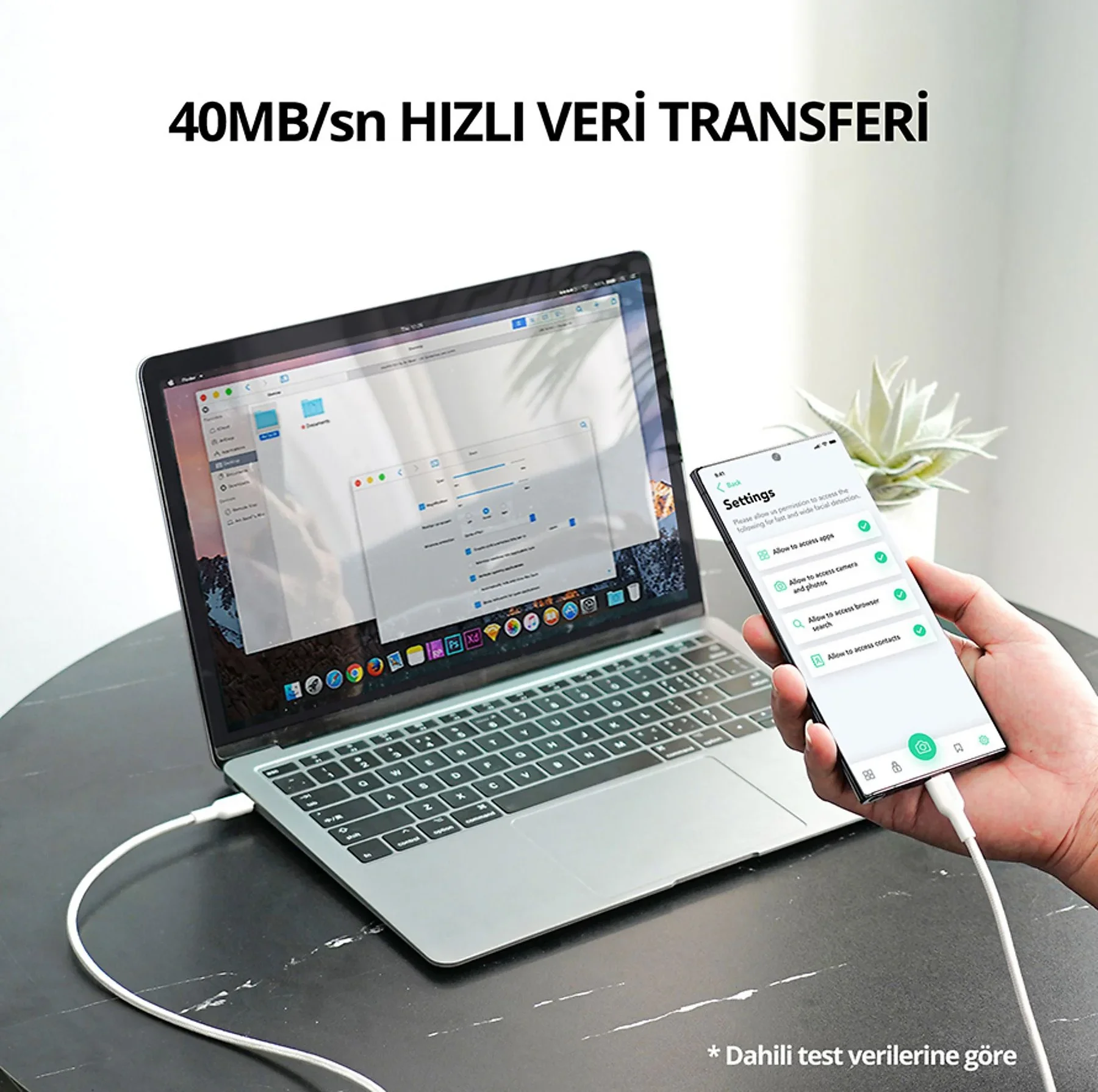 AUKEY CB-CD45-BK PD Naylon Örgülü Type-C Type-C Şarj Kablosu 0.9M Beyaz