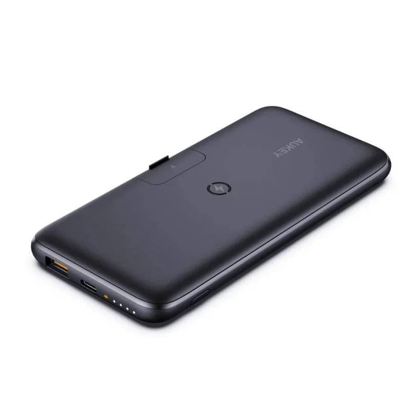 Aukey UsbA&Type-C Çıkışlı Wireless Kablosuz Süper Şarj 10000mAh Powerbank Siyah PB-WL02