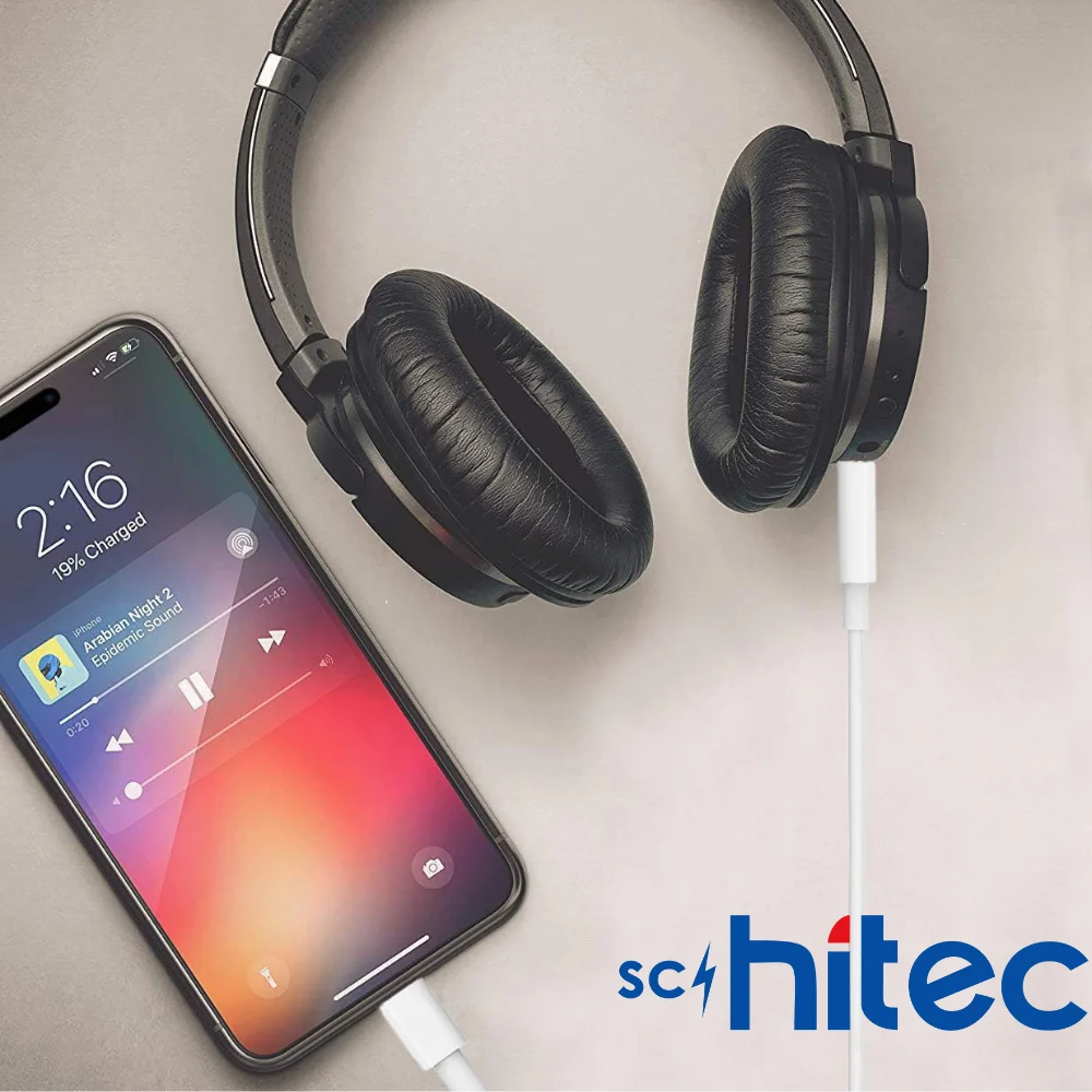 Schitec Type-c to 3.5mm Aux Ses Kablosu  Dönüştürücü Beyaz AX806