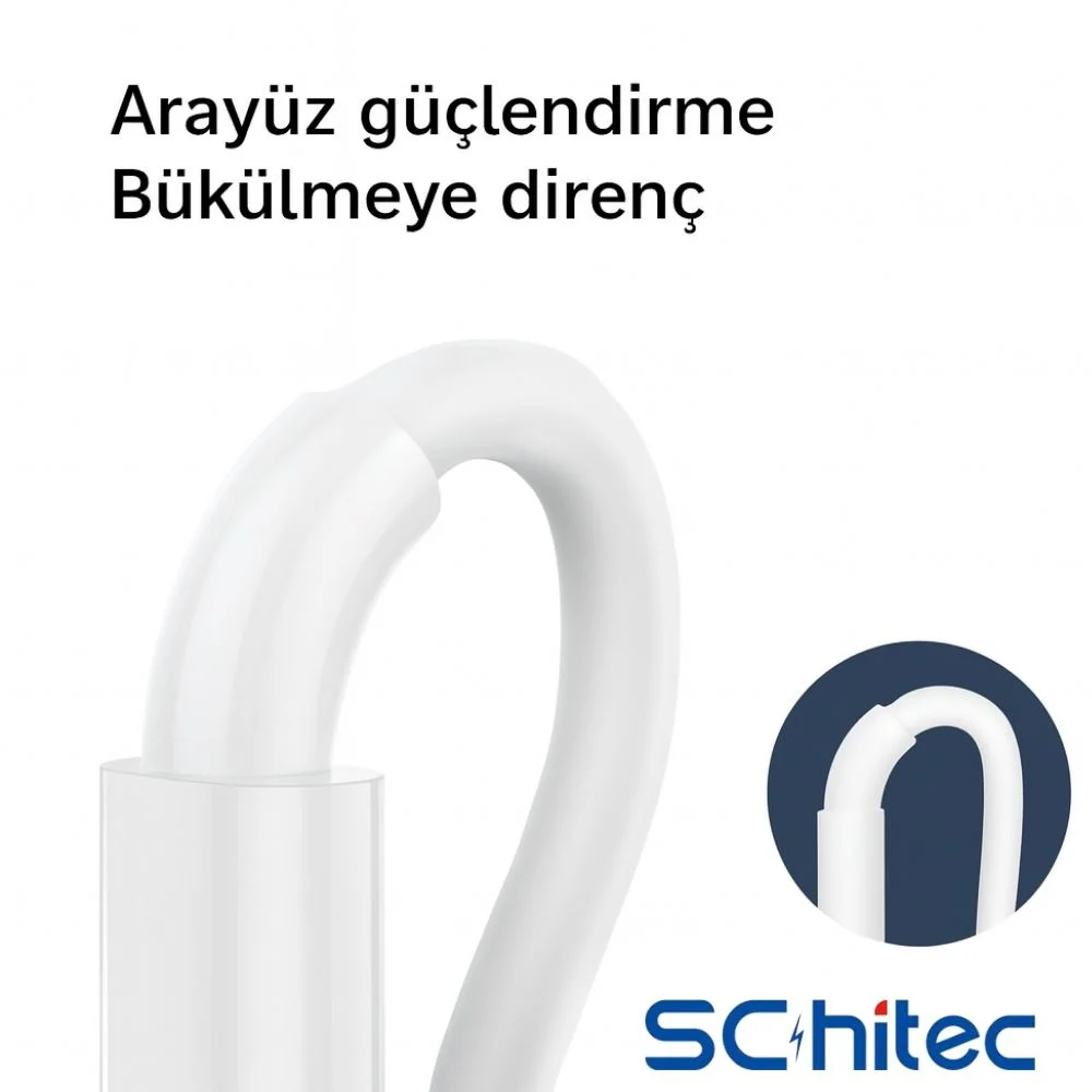 Winex 3A 60W UsbA to Type-C 3Metre Data ve Hızlı Şarj Kablosu Beyaz SX223M