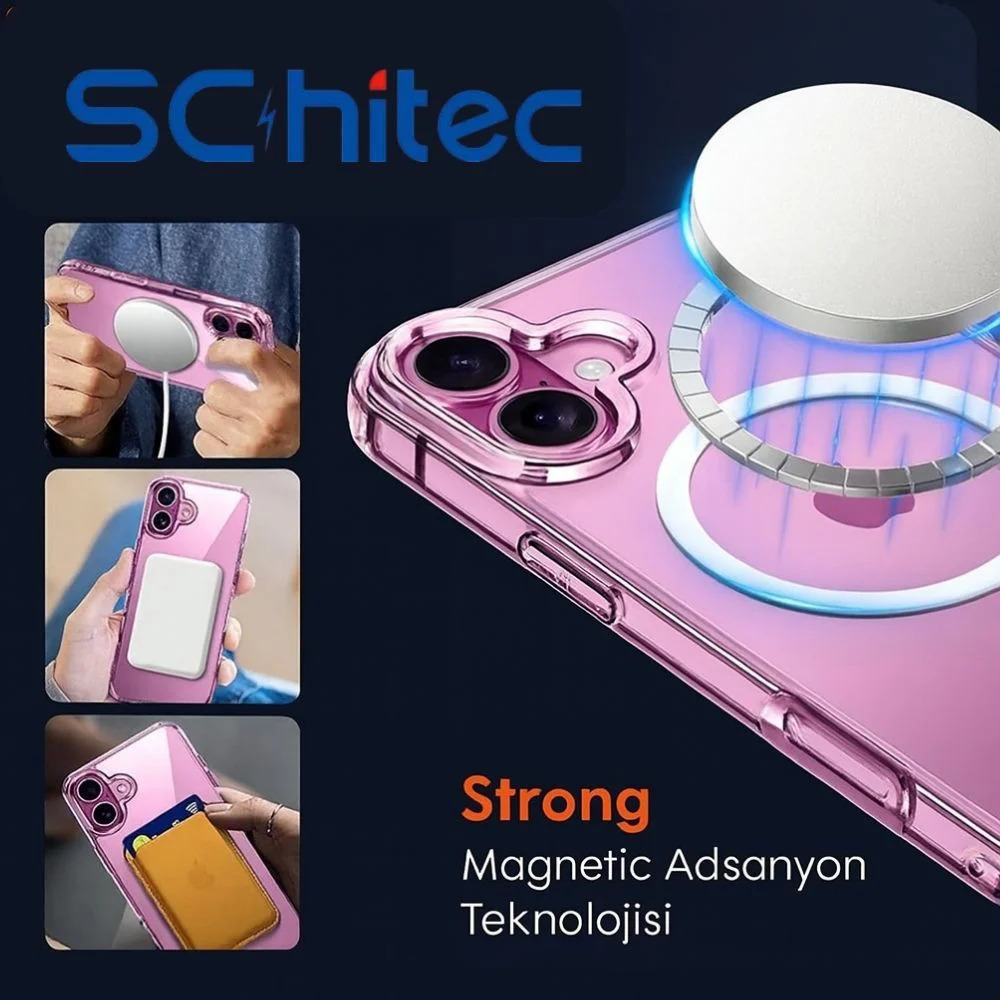 ScHitec İphone 17 Magsafe Özellikli Şeffaf Kılıf