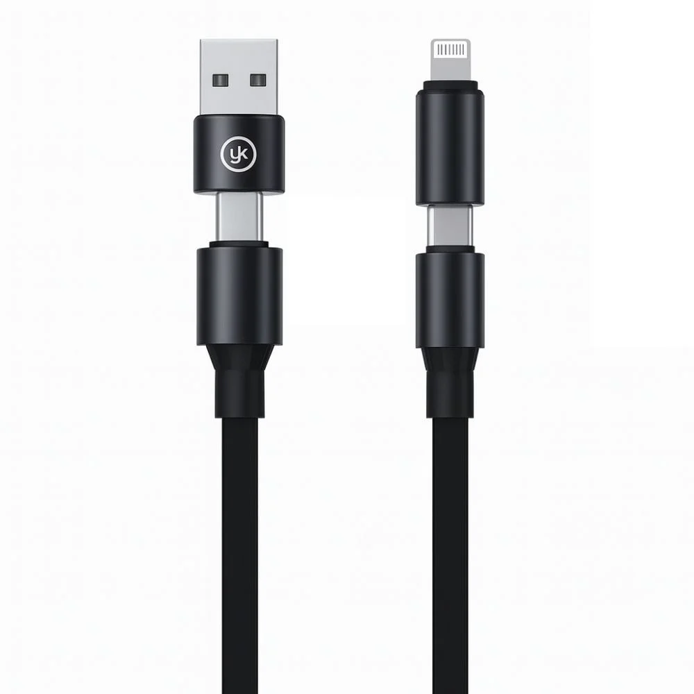 SChitec 4in1 240W Süper Fast UsbA Type-c Lightning Hızlı Şarj ve Data Kablosu  YK347