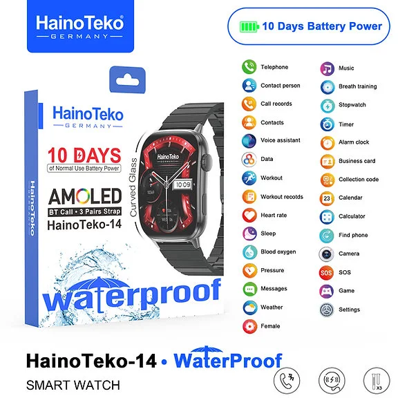 Haino Teko Watch Ultra 14 Amoled Ekran WaterProof 3 Kordonlu Akıllı Saat Gümüş Teko14