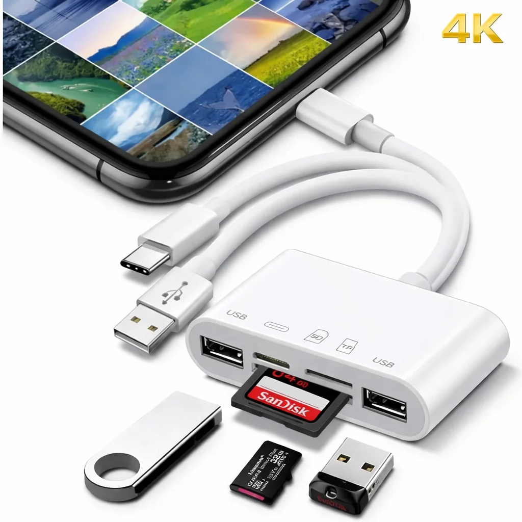 SChitec 3in1 Type-C / Lightning / UsbA to Kart Okuyucu & Usba Dönüştürücü Adaptör