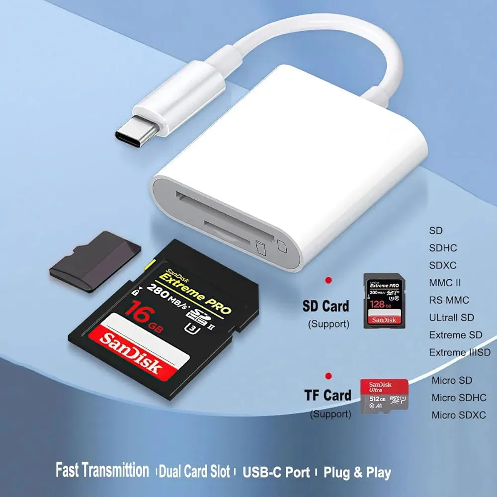 SChitech 2in1 Type-C to Sd / Tf Kart Okuyucu Dönüştürücü Adaptör S-102