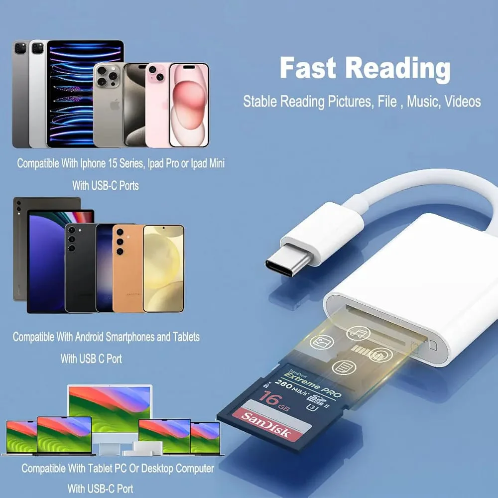 SChitech 2in1 Type-C to Sd / Tf Kart Okuyucu Dönüştürücü Adaptör S-102