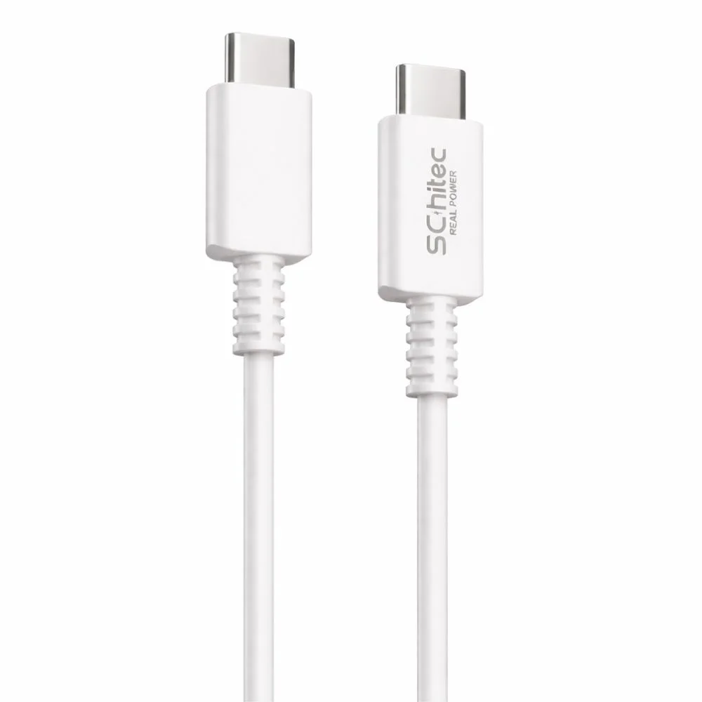 SChitec 60W Type-C to Type-C Data ve Hızlı Şarj Kablosu Telefon, Tablet, Laptop Uyumlu Beyaz SK006