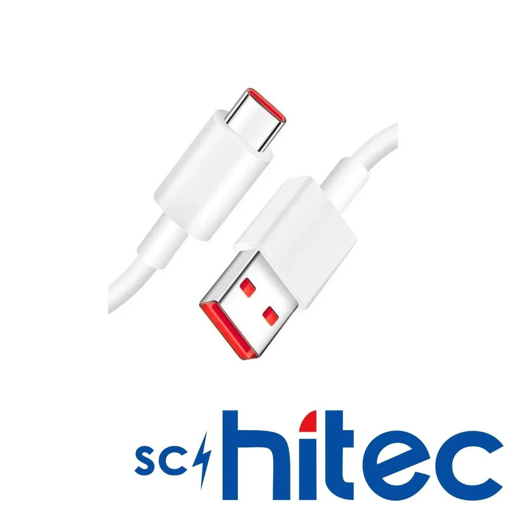 SChitec 6A 120W USB-A to Type-C Hızlı Şarj ve Data Kablosu 1m Beyaz SK002