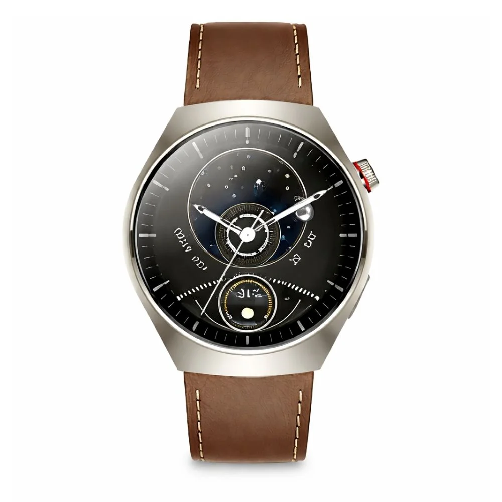 HainoTeko 32 Akıllı Saat AMOLED Ekran Bluetooth Sesli Görüşme, Su geçirmez, 15 Gün Batarya, Metal Kasa, Çoklu Spor & Sağlık Takibi Gümüş