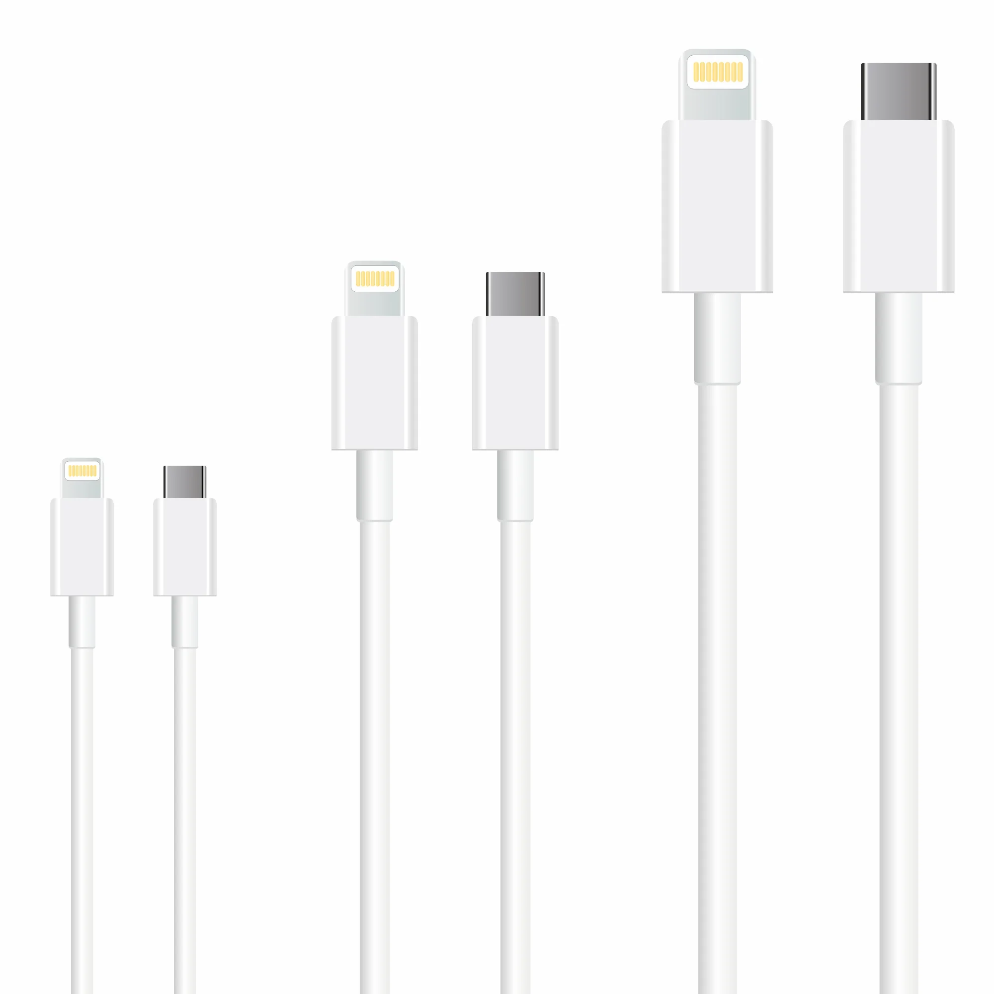 Winex 3A 45W Type-C to Lightning Data ve Hızlı Şarj Kablosu 3’lü Paket 1, 2, 3 Metre Beyaz SX25P