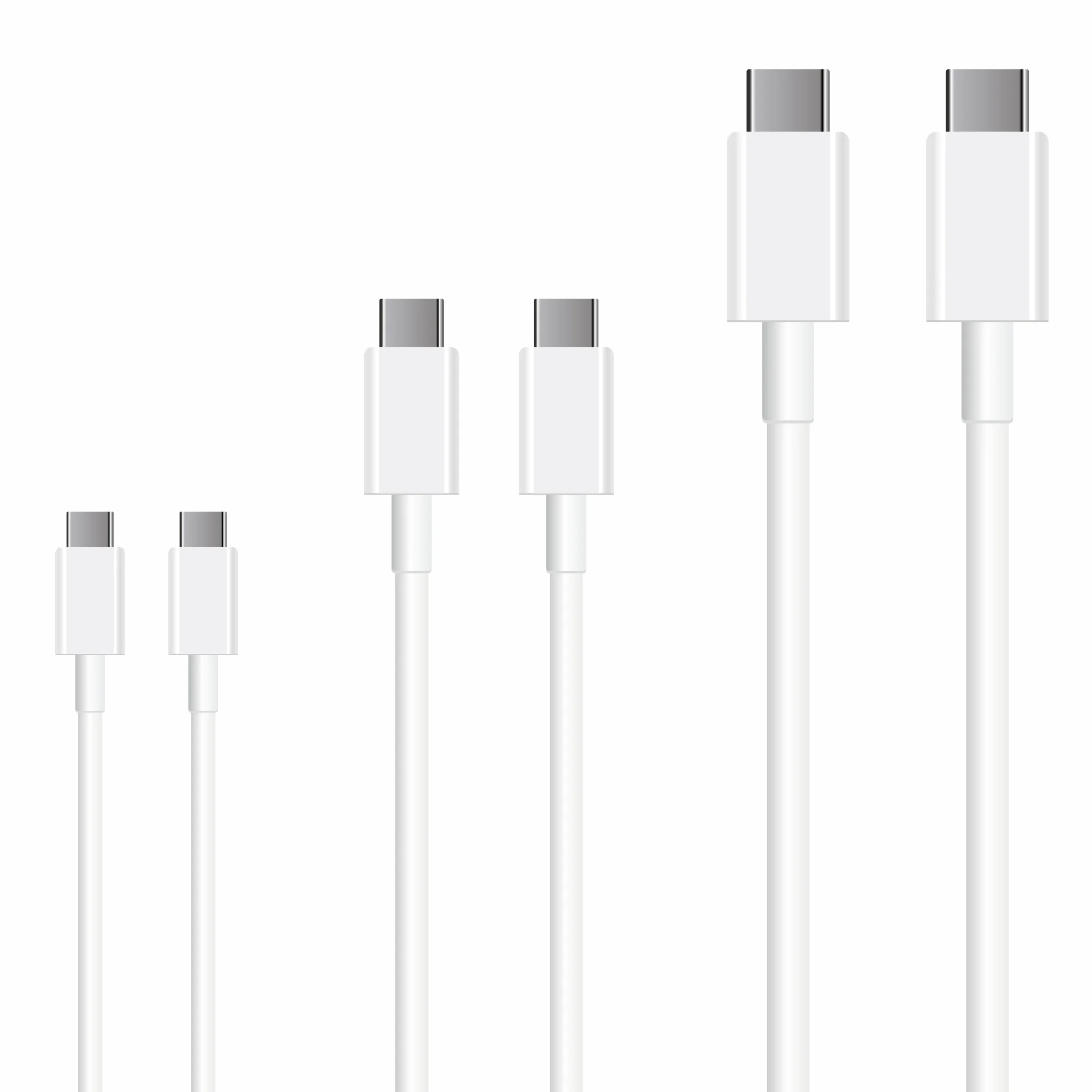 Winex 3A 45W Type-C to Type-C Data ve Hızlı Şarj Kablosu 3’lü Paket 1, 2, 3 Metre Beyaz SX26P