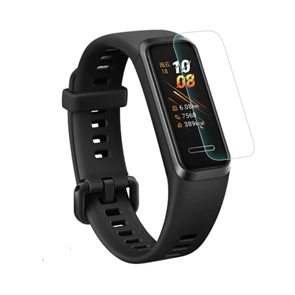 Huawei Band 3 Pro İle Uyumlu Ön Darbe Emici Ekran Koruyucu Nano Cam (4 Adet)