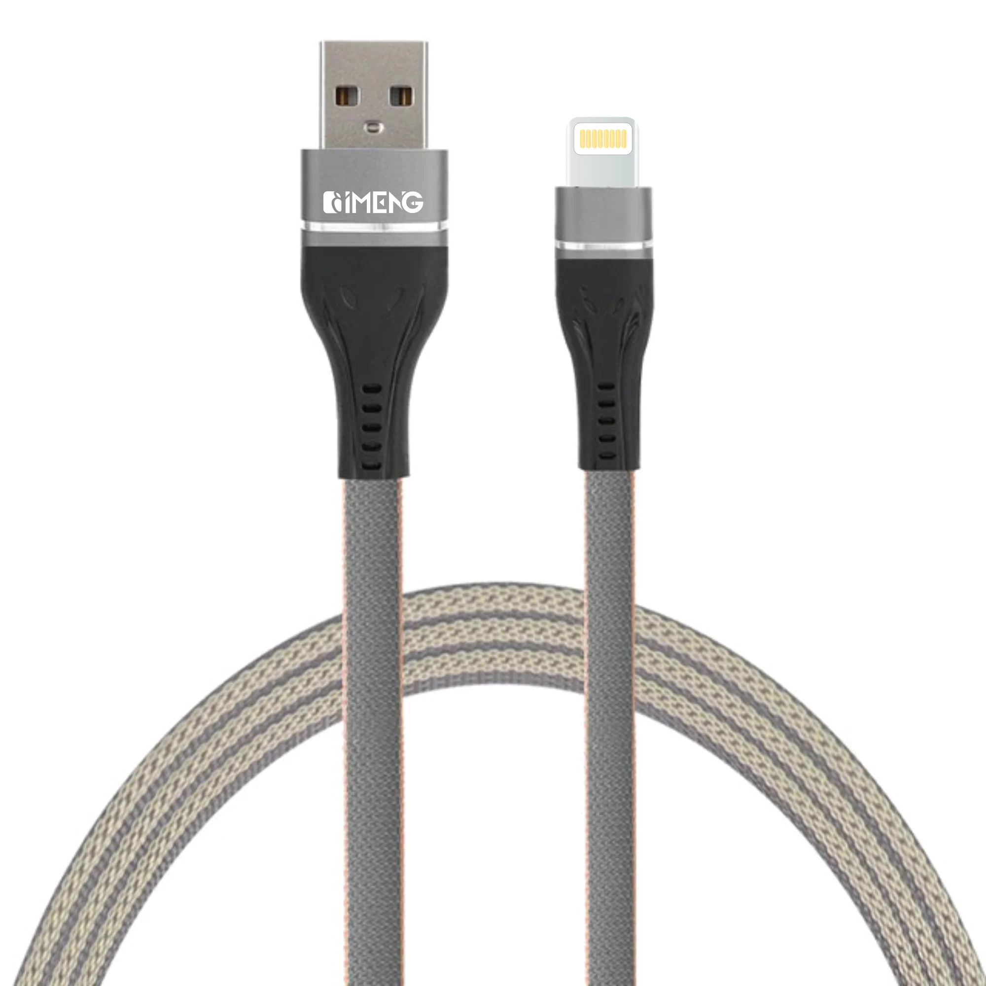 İmeng 3.1A UsbA to Lightning Örgülü Data ve Hızlı Şarj Kablosu ML108 Gri