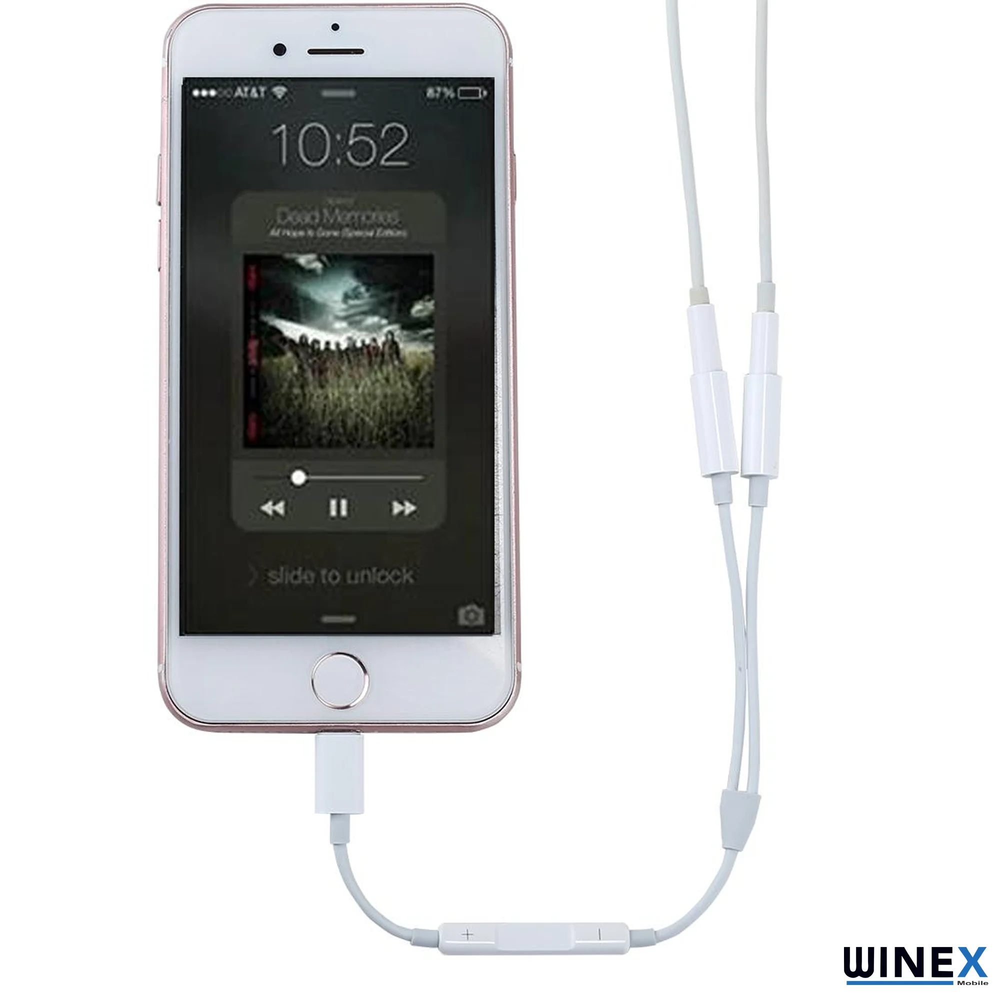 Winex 2in1 Lightning to Double 3.5mm Çıkışlı Jack Adaptör GL026MH