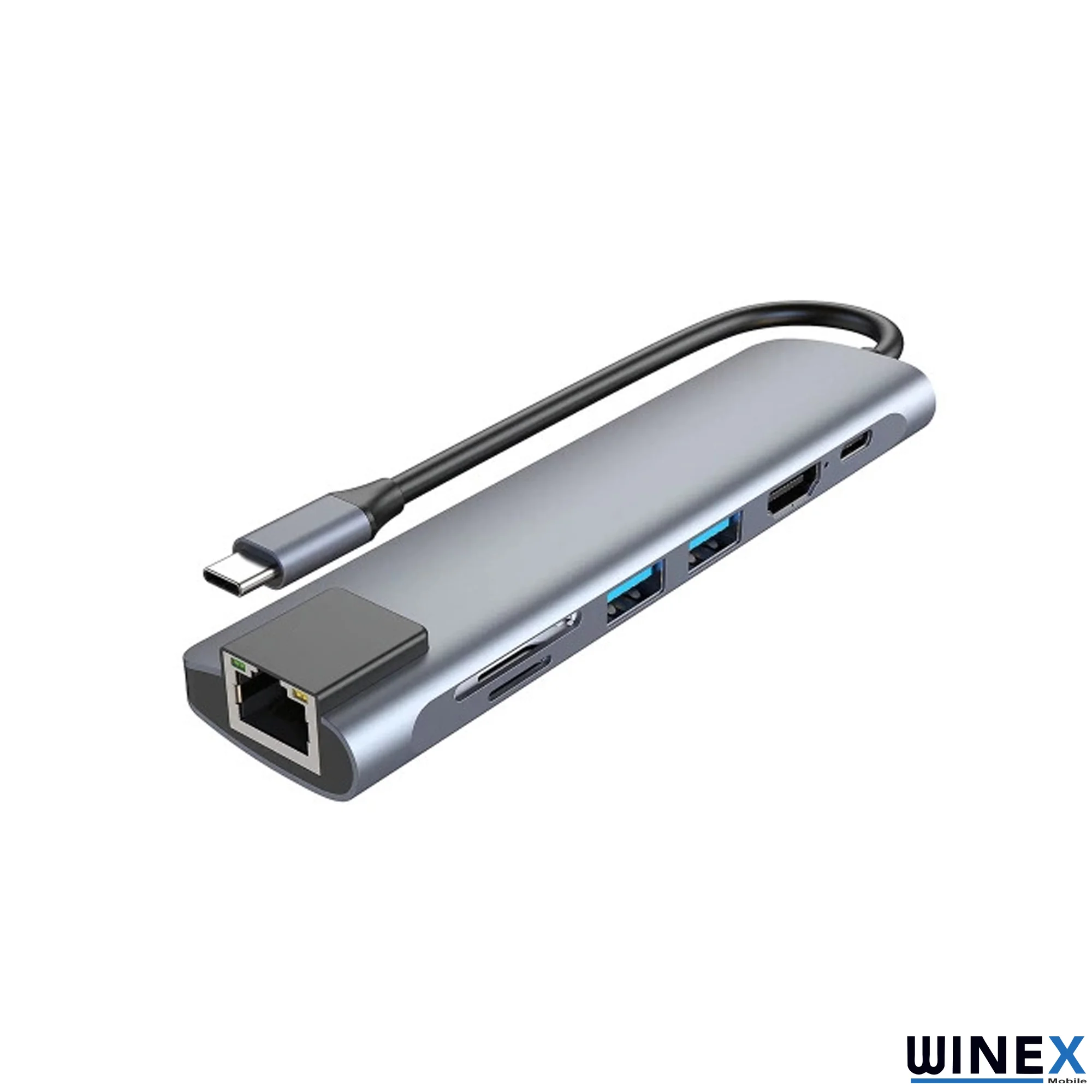 Winex 7in1 USB Type-C Hub Port Adaptör HDMI USB Ethernet PD Girişli HC13LC