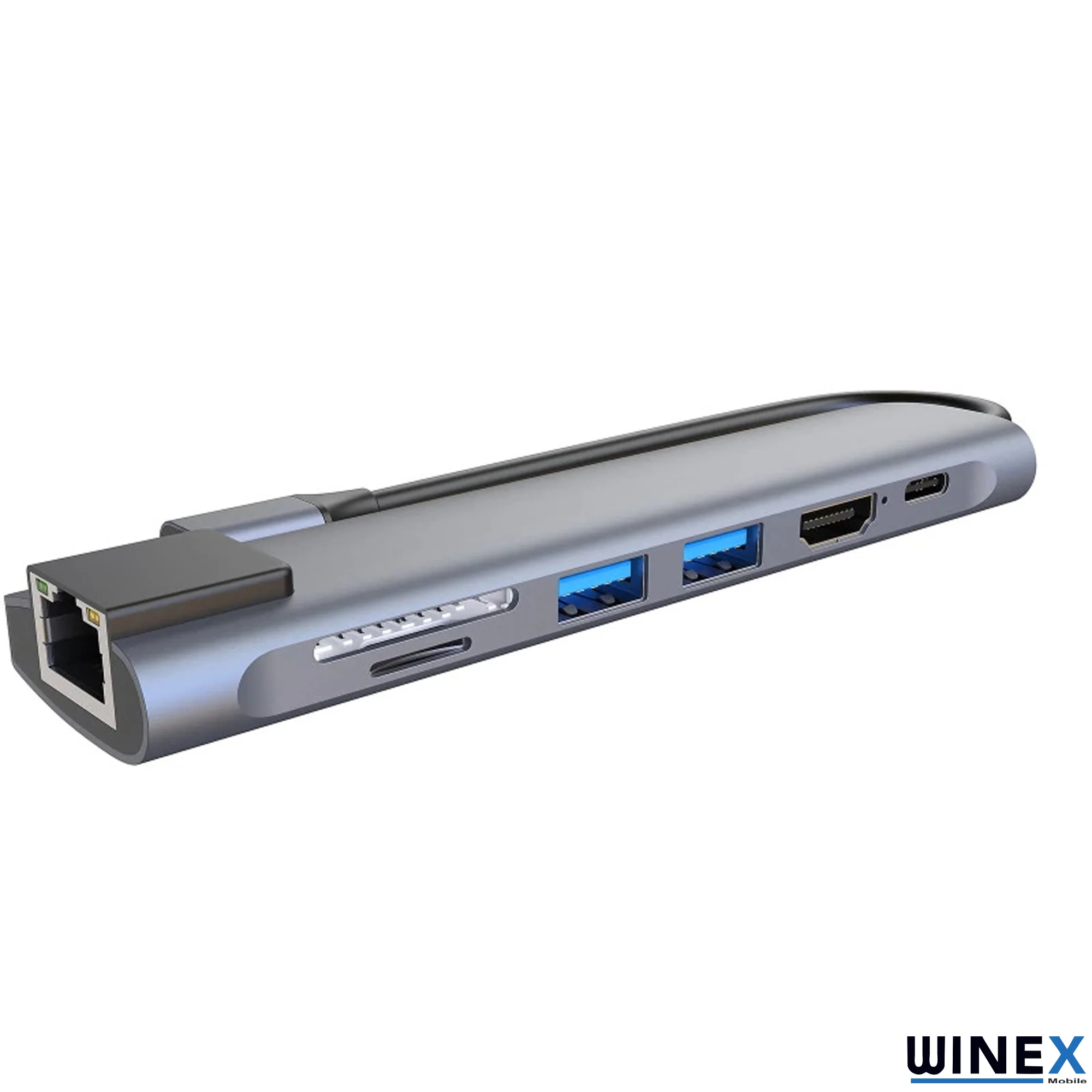 Winex 7in1 USB Type-C Hub Port Adaptör HDMI USB Ethernet PD Girişli HC13LC