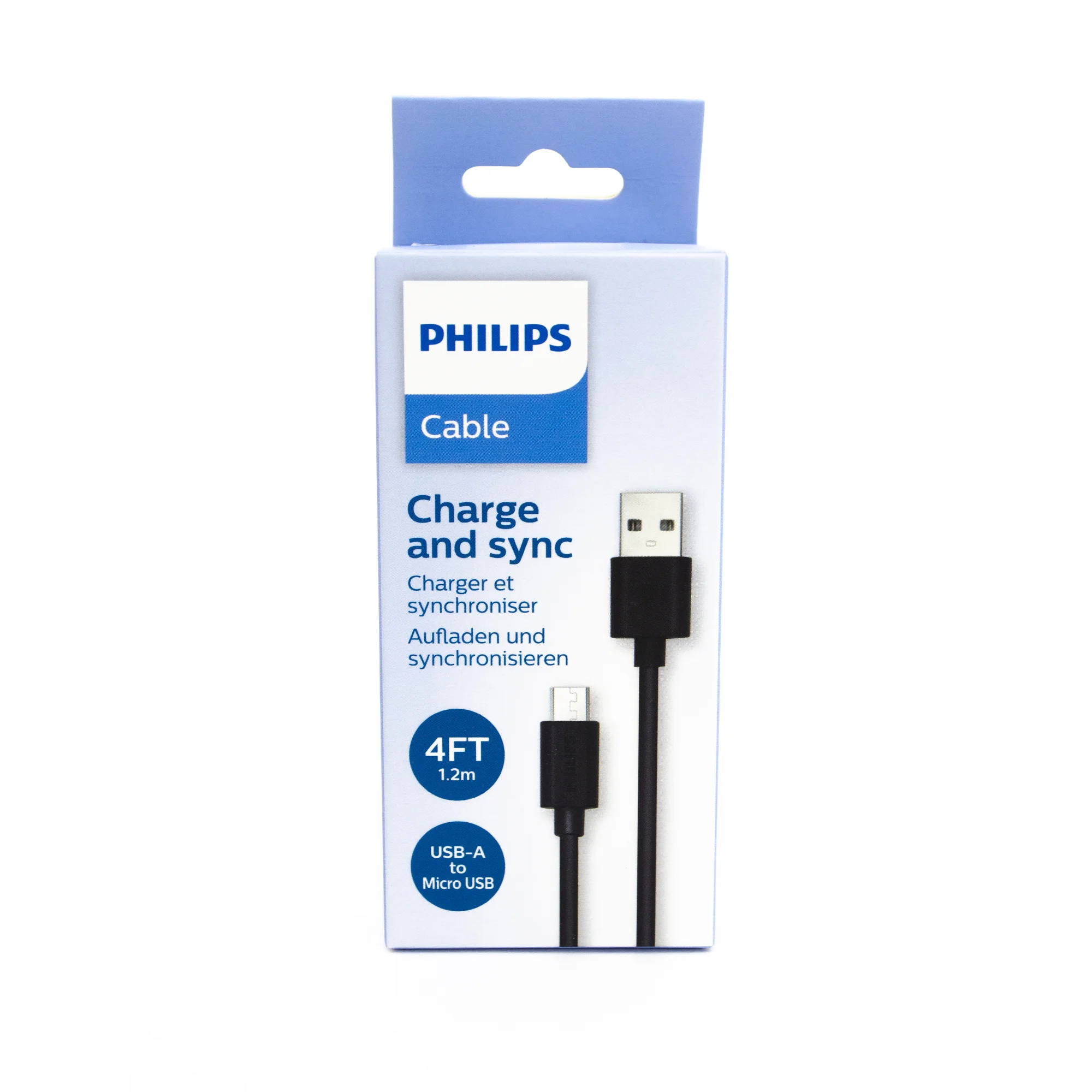 Philips UsbA to Micro 3A 45W Hızlı Şarj ve Data Kablosu 1.2M Siyah DLC3541U/00