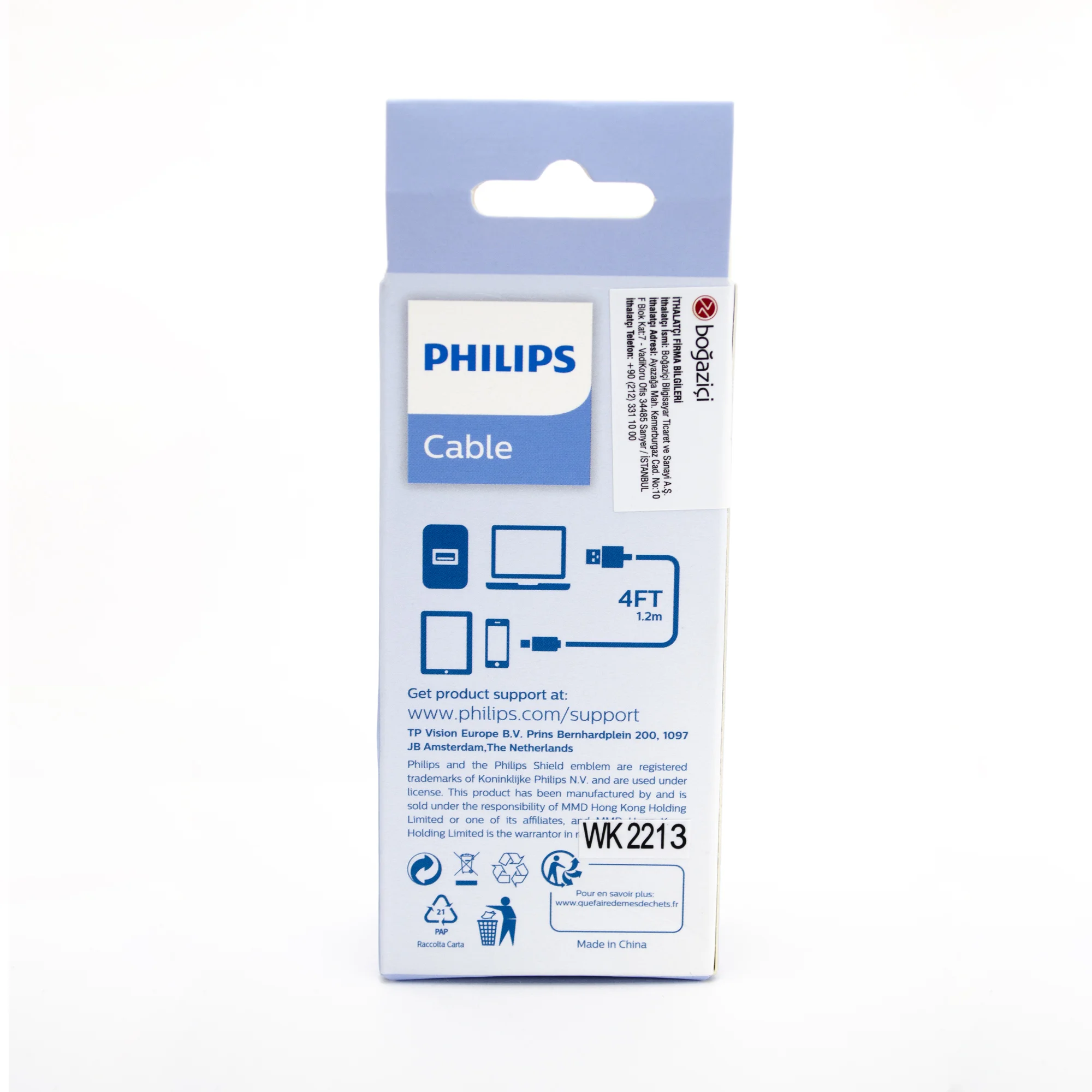 Philips UsbA to Micro 3A 45W Hızlı Şarj ve Data Kablosu 1.2M Siyah DLC3541U/00
