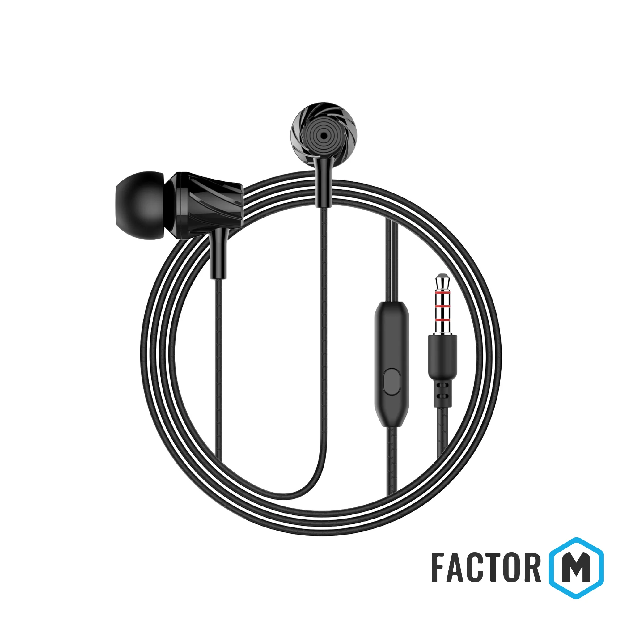 Factor M FM­03 Kulakiçi Mikrofonlu Kablolu Kulaklık Siyah (FM­FM03KS)