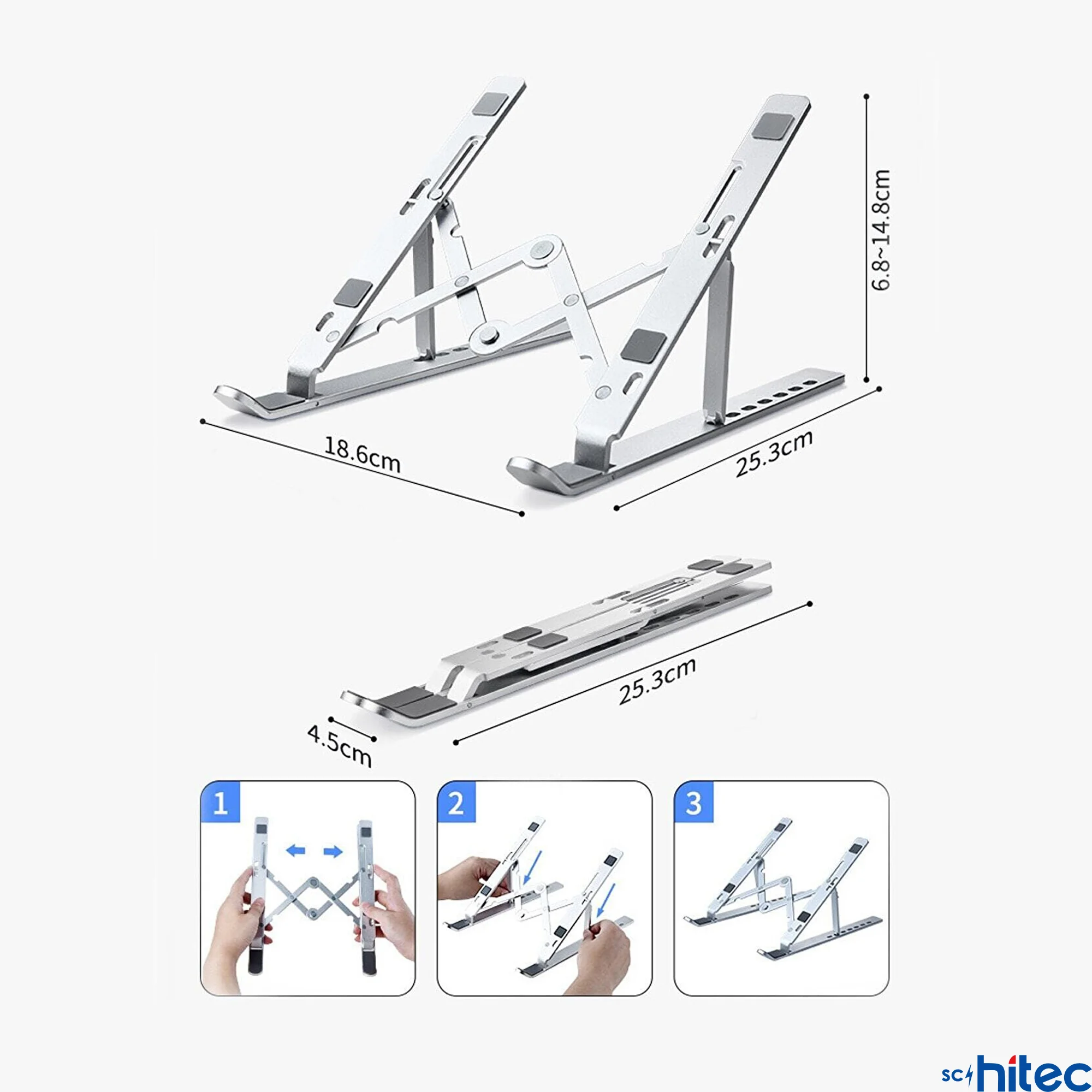 ScHitec 3369 Alüminyum Ayarlı Laptop Macbook Matebook Notebook Yükseltici Stand