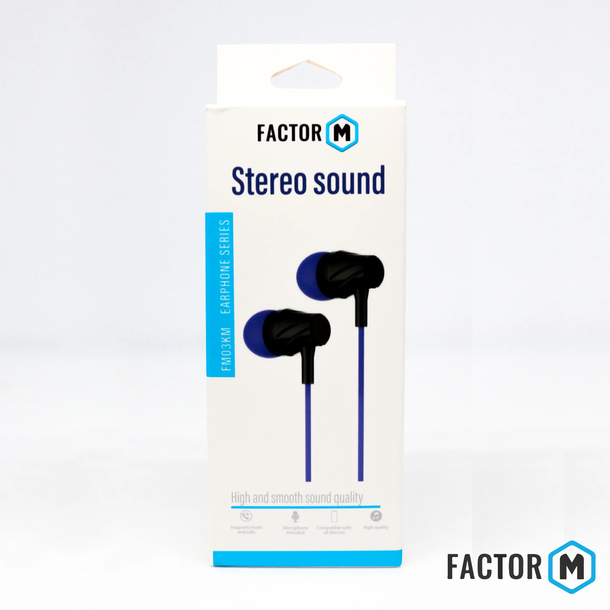 Factor­ M FM­03 Kulakiçi Mikrofonlu Kablolu Kulaklık Mavi (FM­FM03KM)