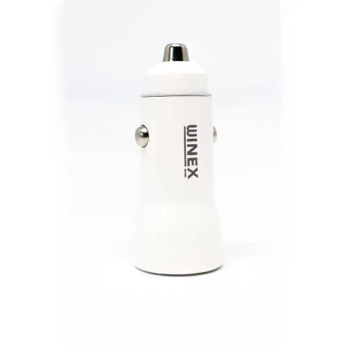 Winex W001 USB A Çift Çıkışlı 3.1A Araç Şarj Aleti Beyaz