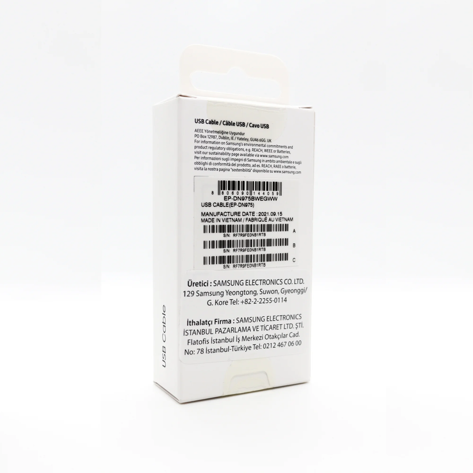 Samsung 5A 45W Type-C to Type-C Data ve Şarj Kablo Beyaz EP-DN975BWEGWW Samsung Türkiye Garantili