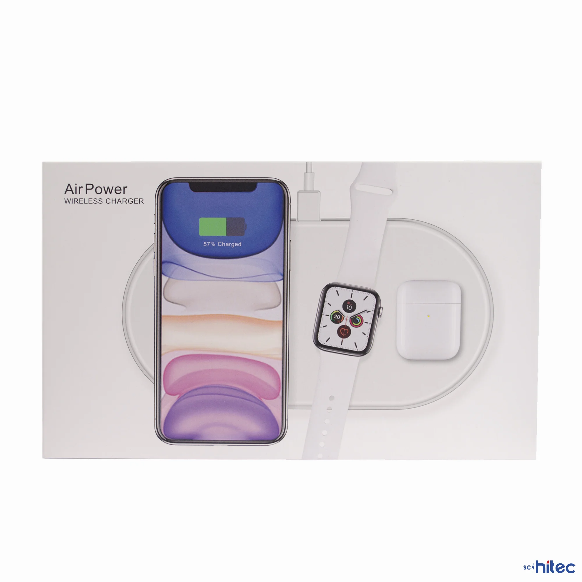 ScHitec Air Power 3in1 Telefon/Saat/Airpods Wireless Kablosuz Şarj İstasyonu