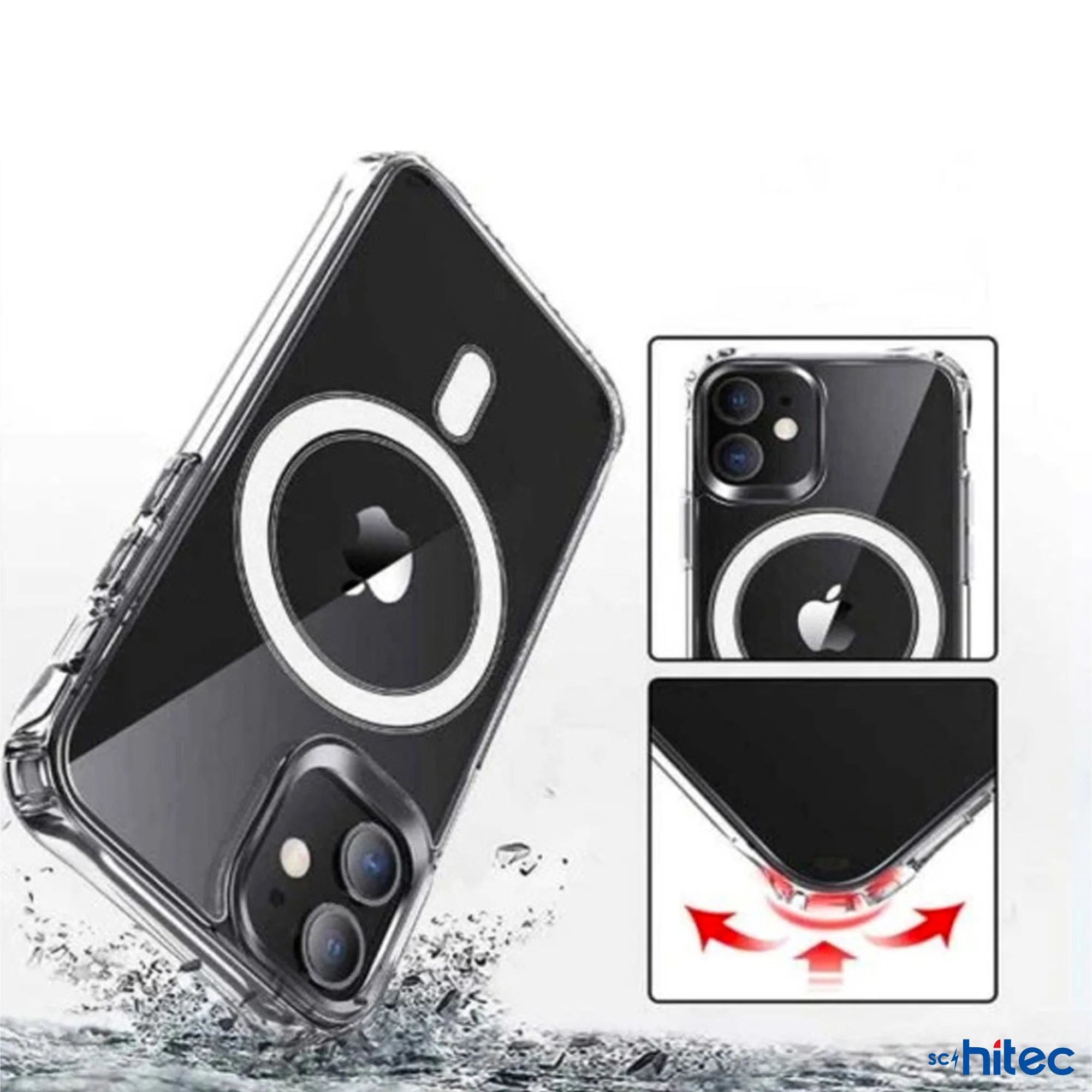 ScHitec İphone 13 Pro Magsafe Özellikli Şeffaf Kılıf