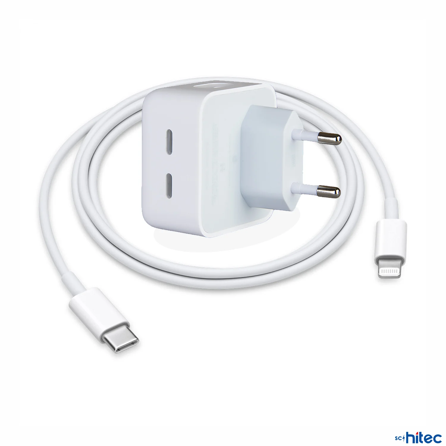 ScHitec 35W Yeni Nesil Apple Uyumlu Çift Type-C Port Compact Çıkışlı Ev tipi Şarj Aleti Kablolu